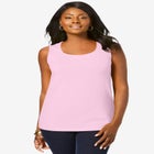 Stretch Cotton Horseshoe Neck Tank image number null