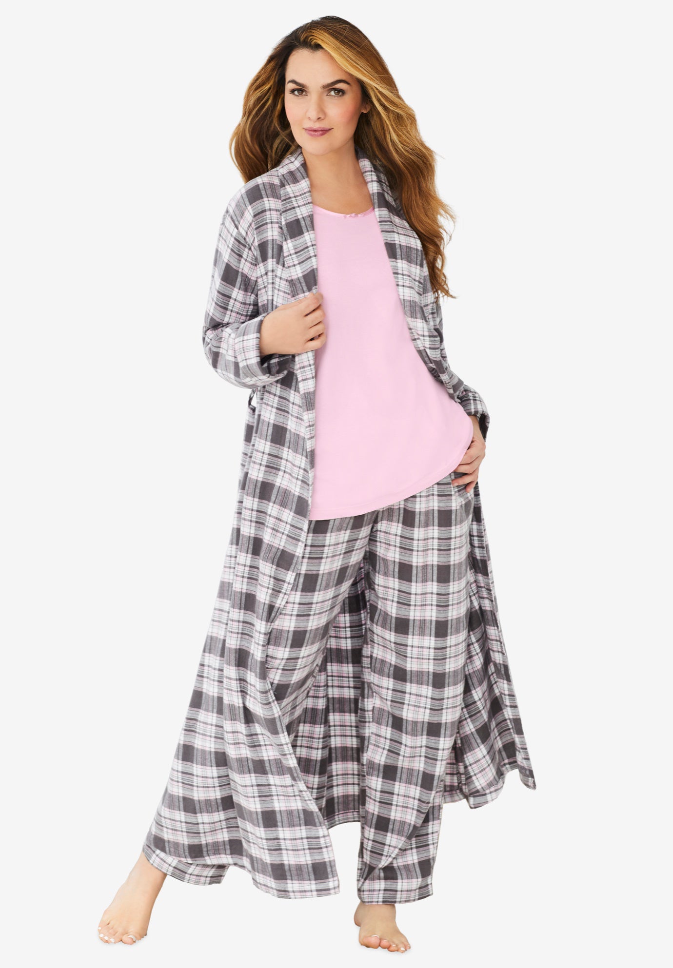 Long Flannel Robe image number 0