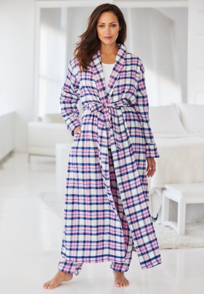 Long Flannel Robe  image number 0