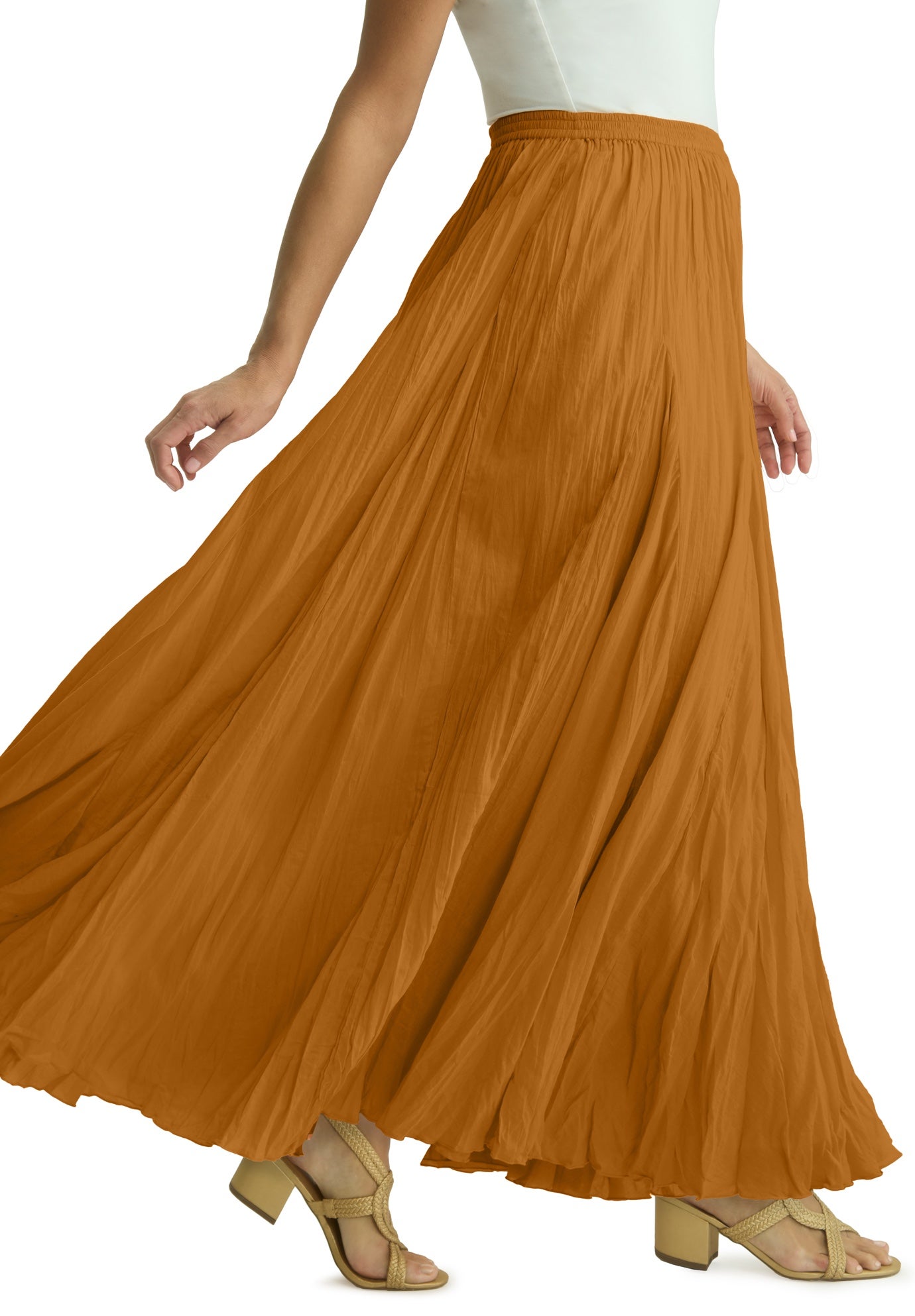 Ladies' Flowing Crinkled Maxi Skirt, Black | Jessica London