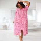 Long French Terry Zip-Front Robe image number null