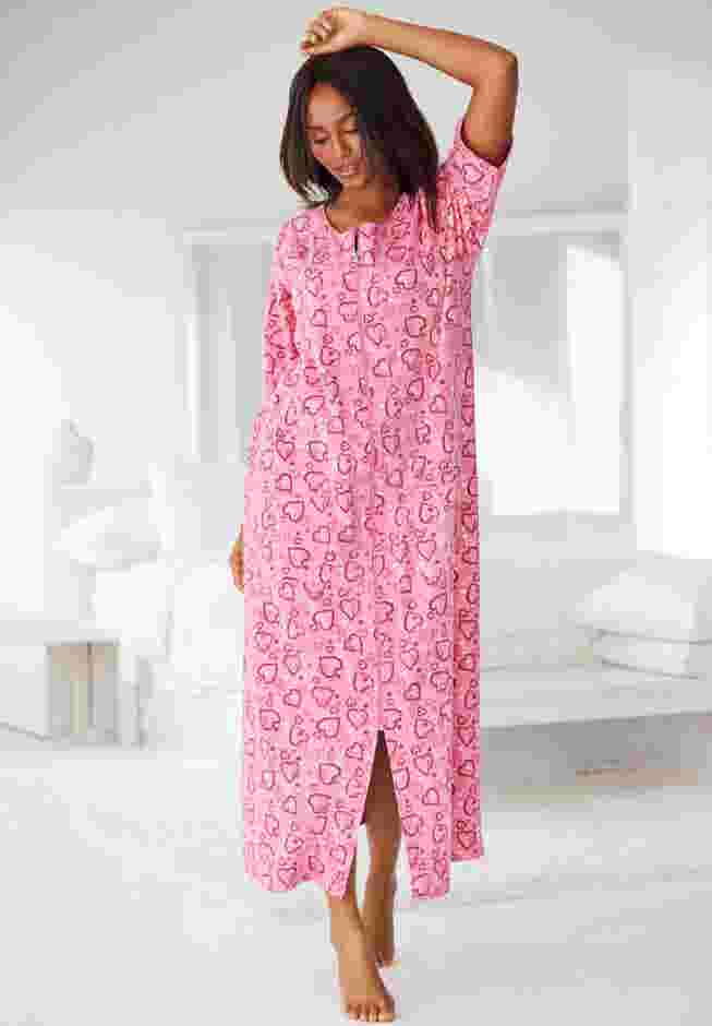 Long French Terry Zip-Front Robe image number 3