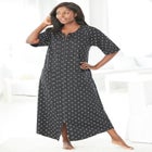 Long French Terry Zip-Front Robe image number 9