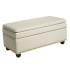 400 lbs. Weight Capacity Extra Wide Studded Ottoman image number null
