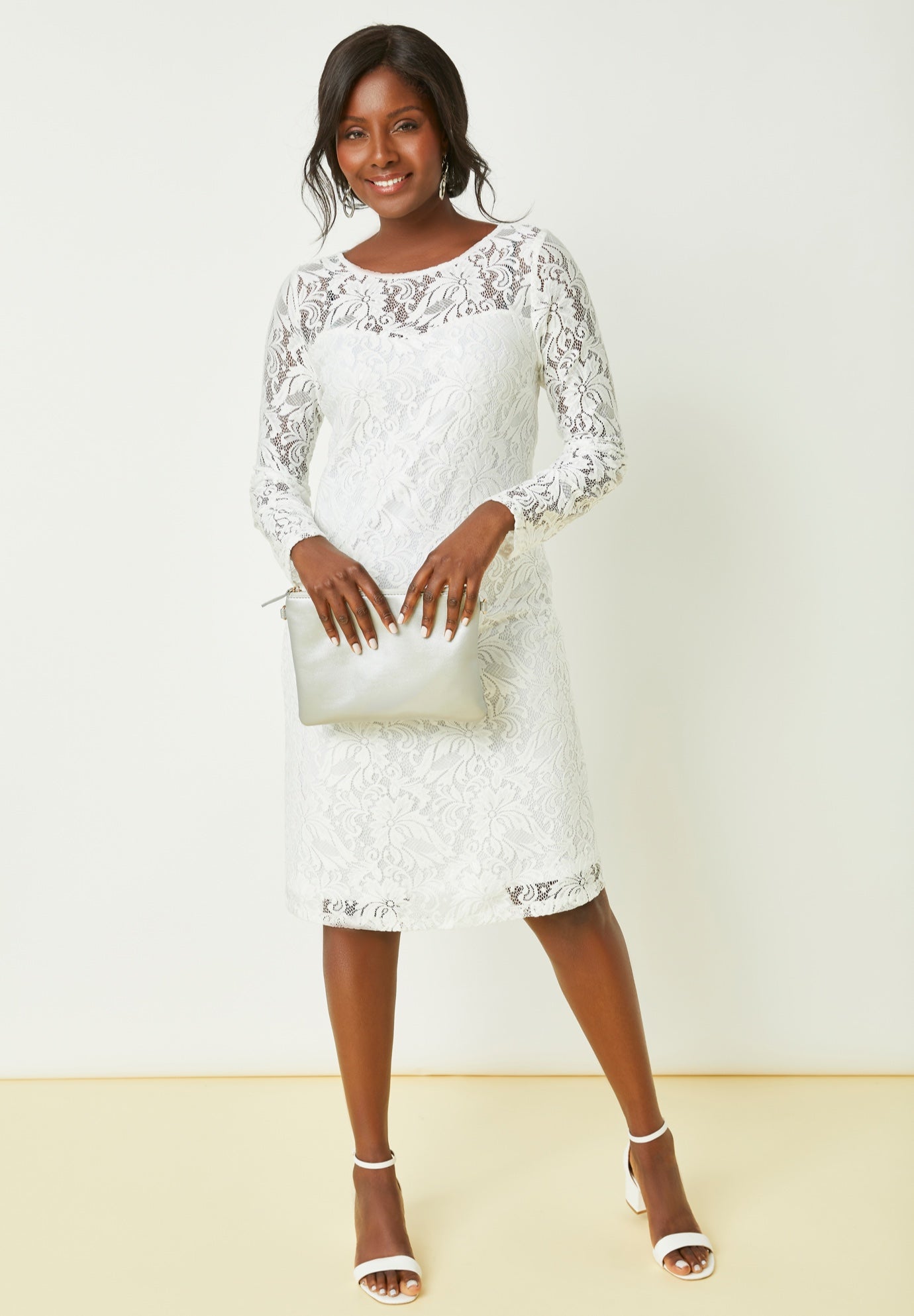 Stretch Lace Shift Dress image number 0
