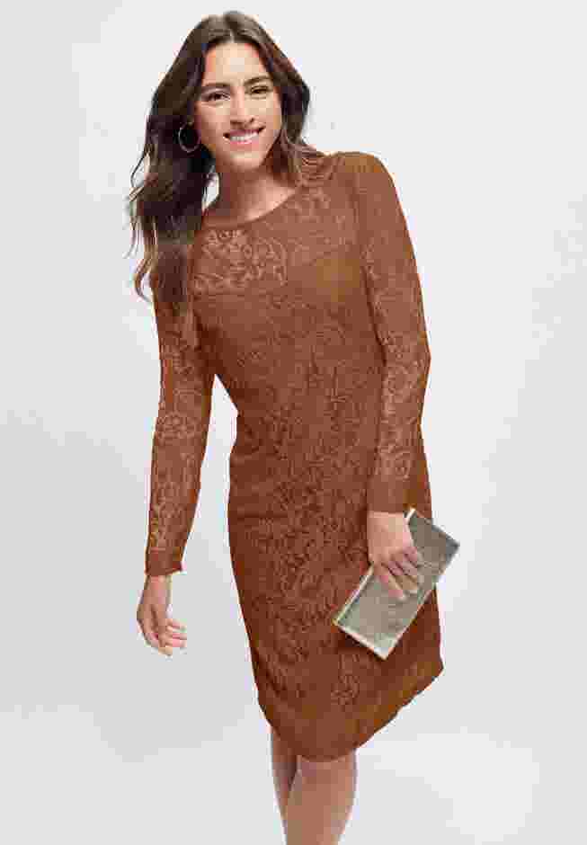Stretch Lace Shift Dress image number 0
