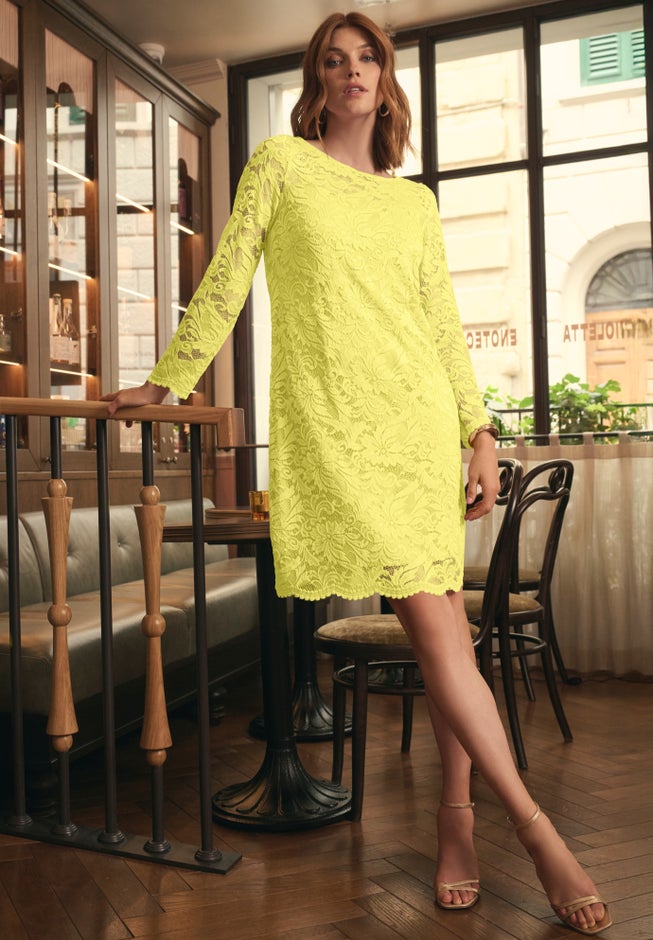 Stretch Lace Shift Dress image number 0