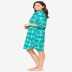 Plaid Flannel Button-Front Sleepshirt image number 2