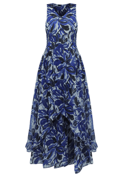 flowy maternity maxi dress Momyknows Floral Buttons Shaped Waistband Big Swing Flowy Boho Maternity Maxi Dress Beige / M
