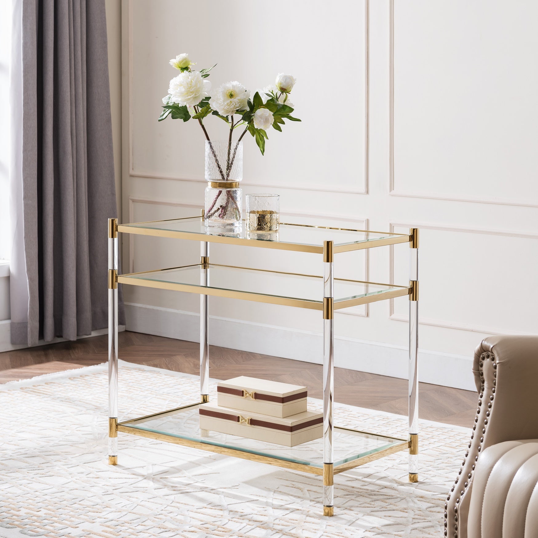 Ladies' Carling Acrylic Accent Table, Gold Jessica London