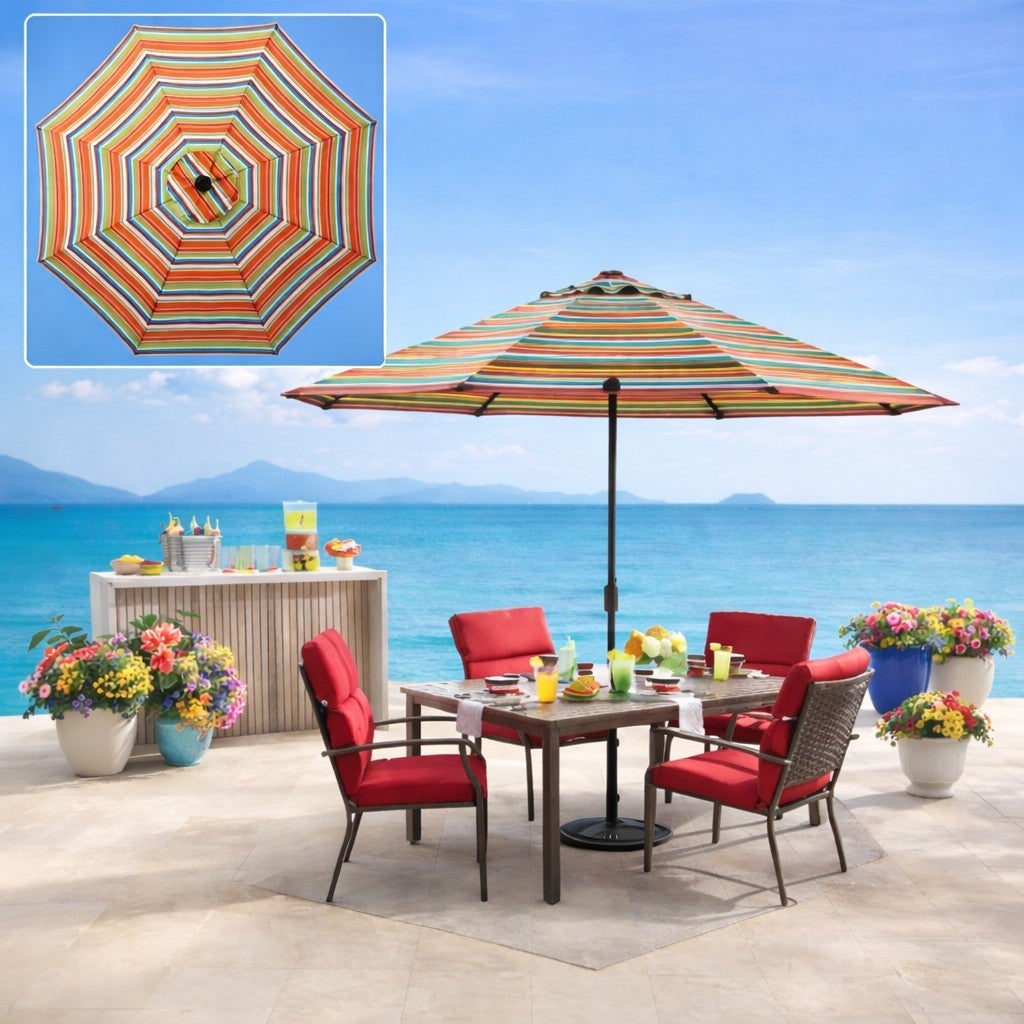 Work 9' Tilt-and-Crank Umbrella, Geranium | Jessica London