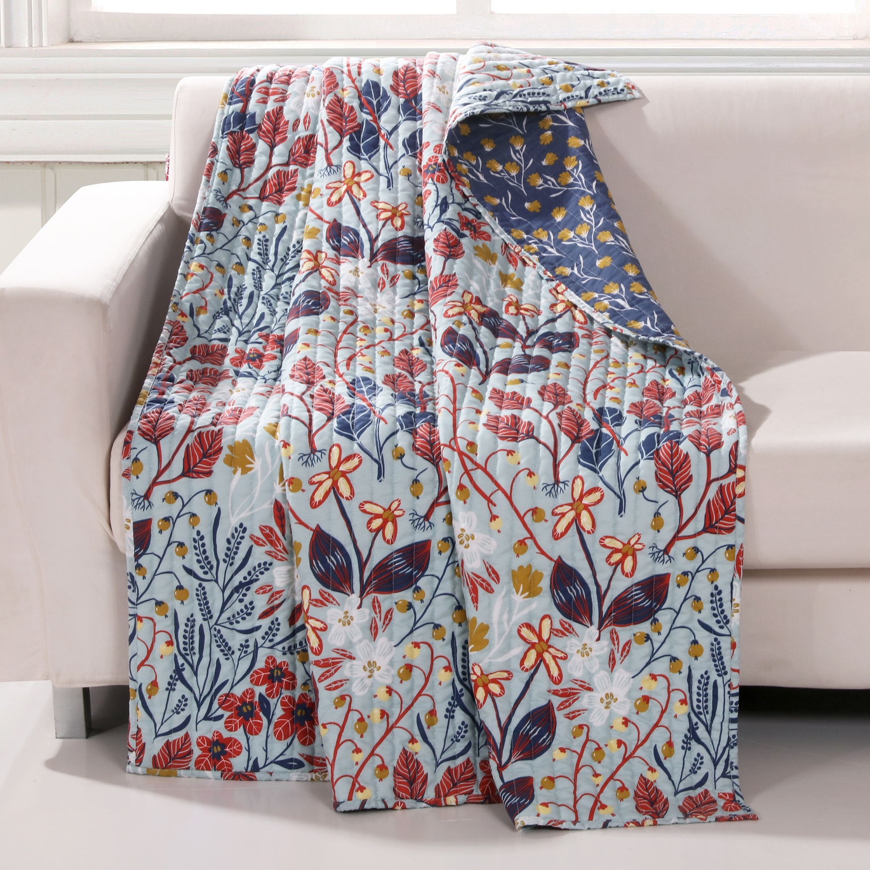 Perry Quilted Throw Blanket, MULTI