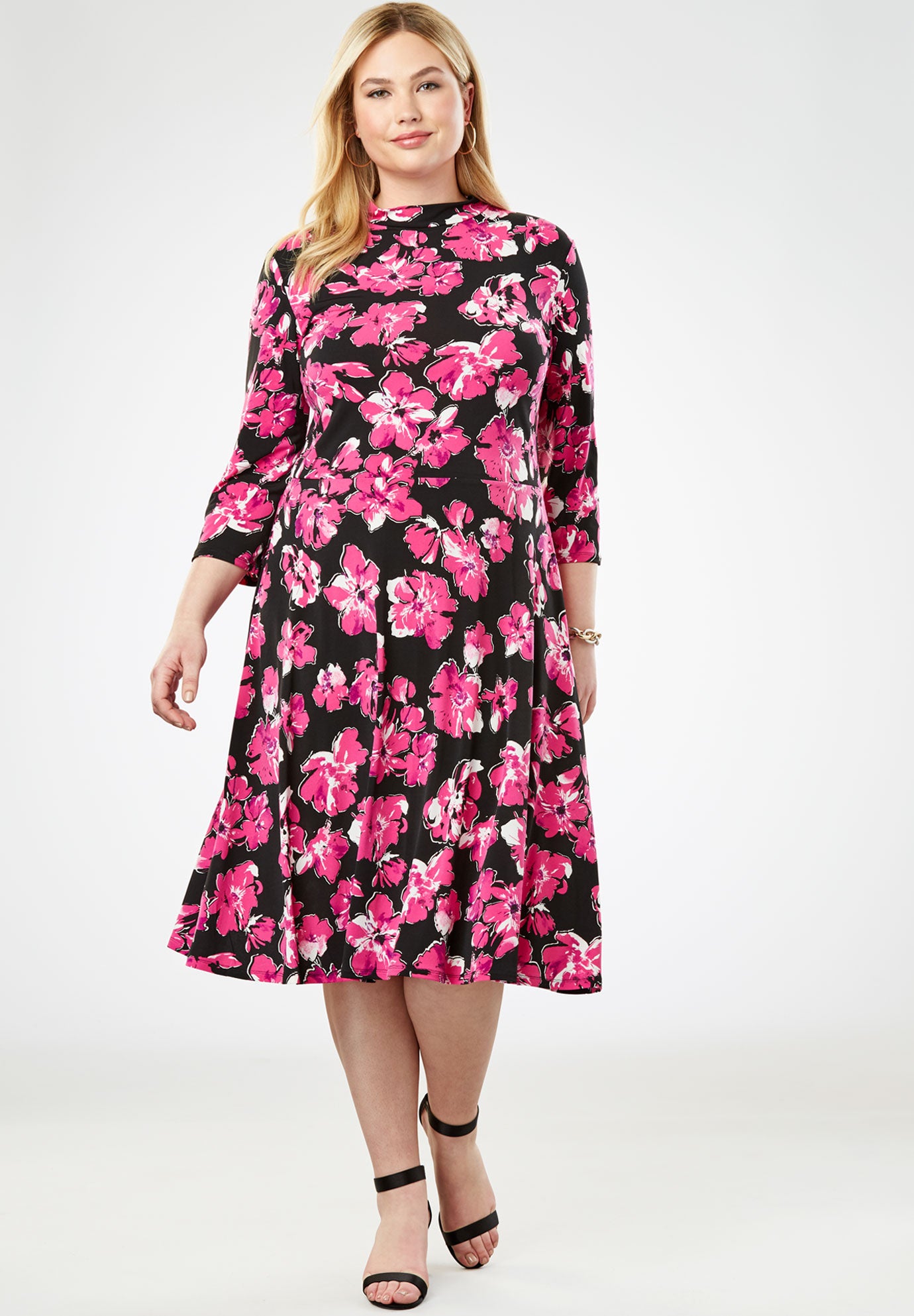 Travel Knit Fit & Flare Dress Jessica London