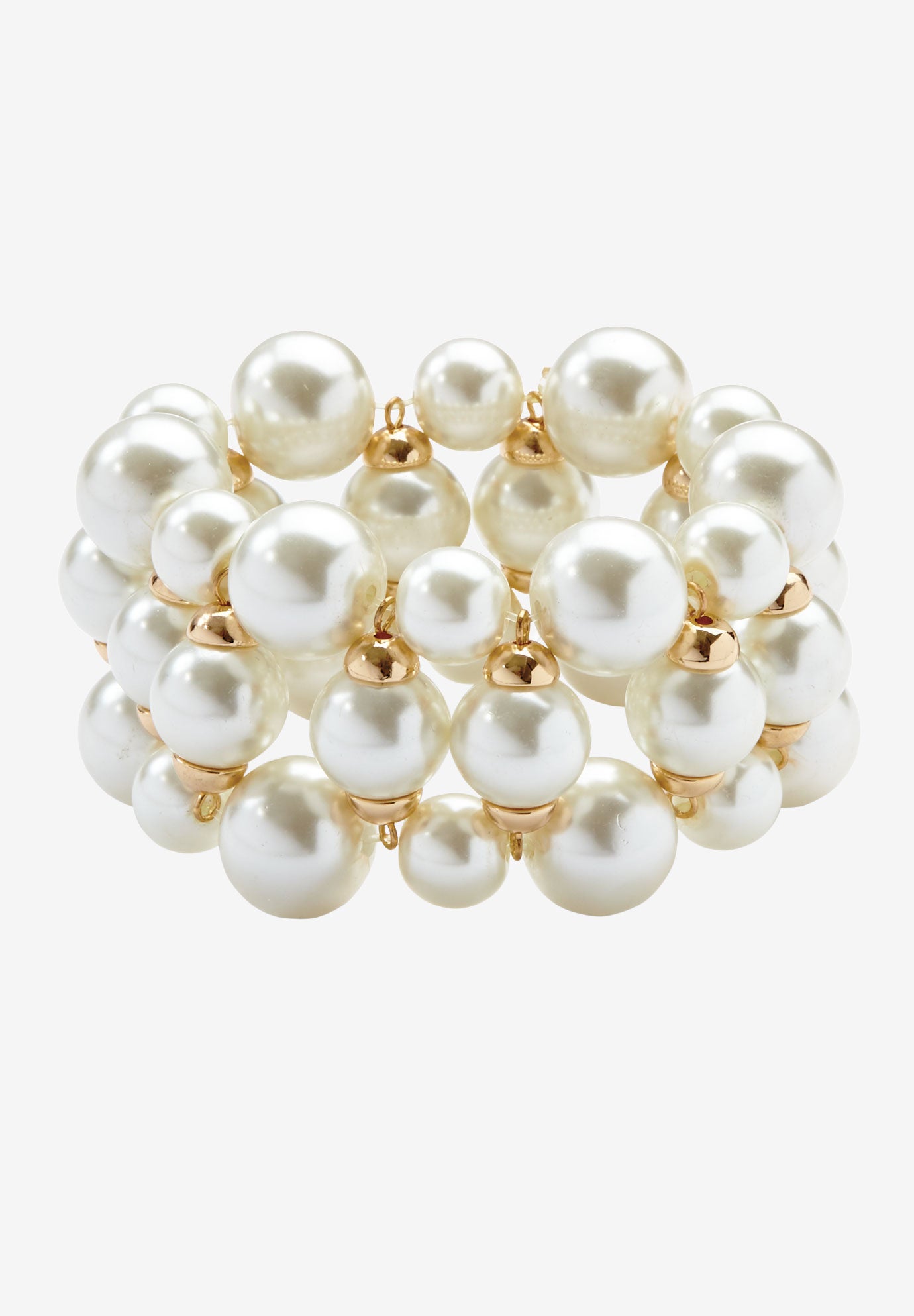 Chunky Pearl Bracelet Plus Size Shoes Accessories Jessica London Chunky Pearl Bracelet Gold Cream