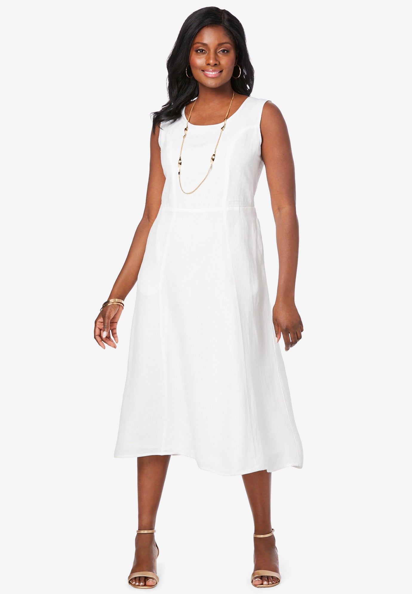 Linen Fit Flare Dress Jessica London