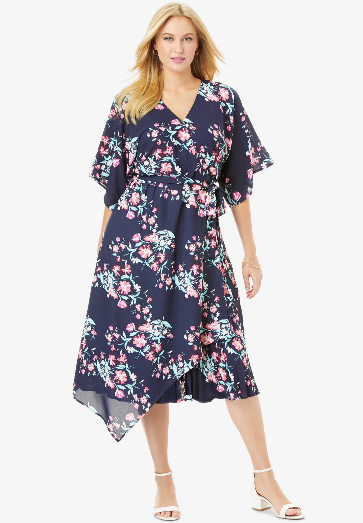 Jessica Howard Floral Print Faux Wrap Maxi Dress