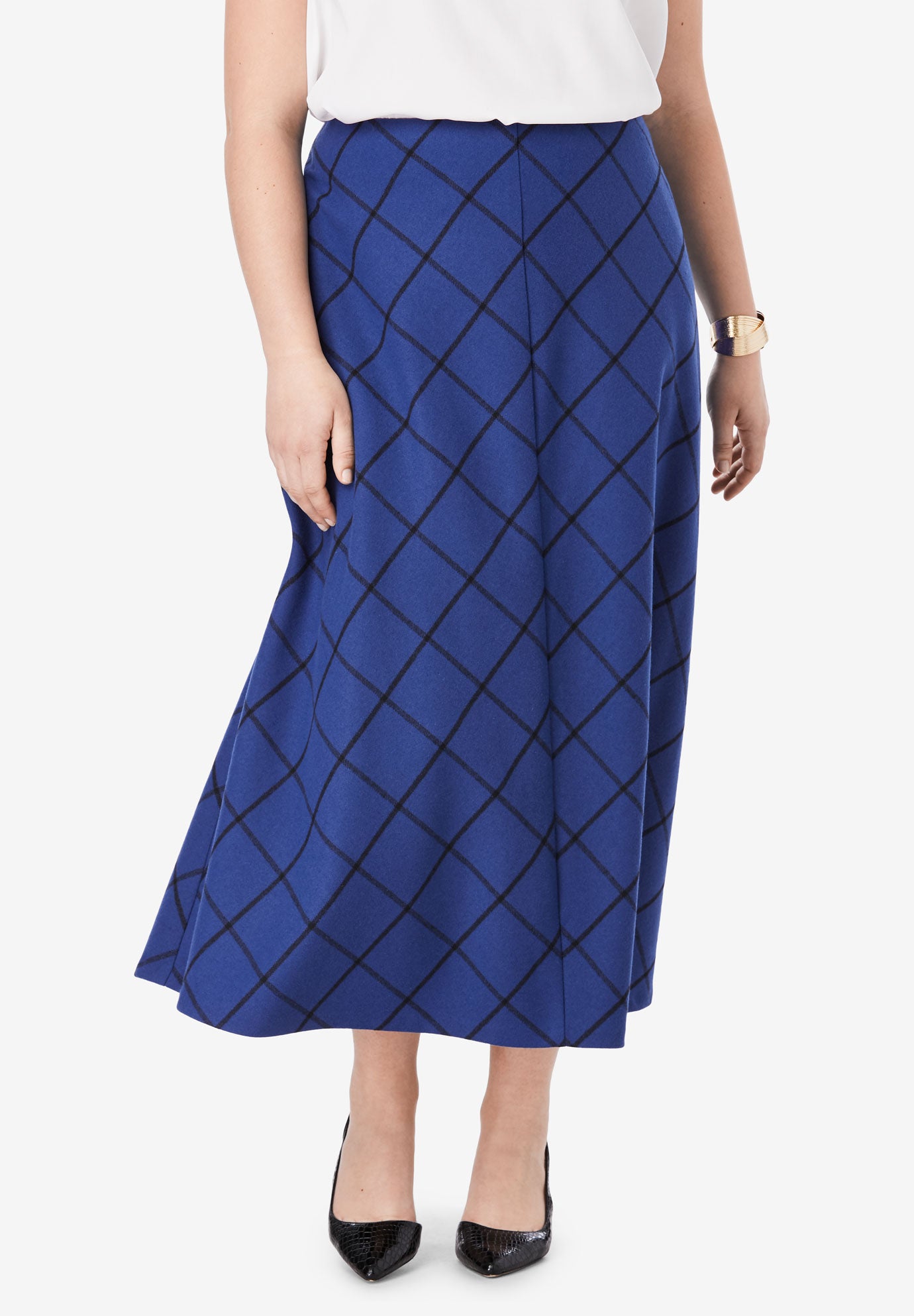 linen blend shirred maxi skirt