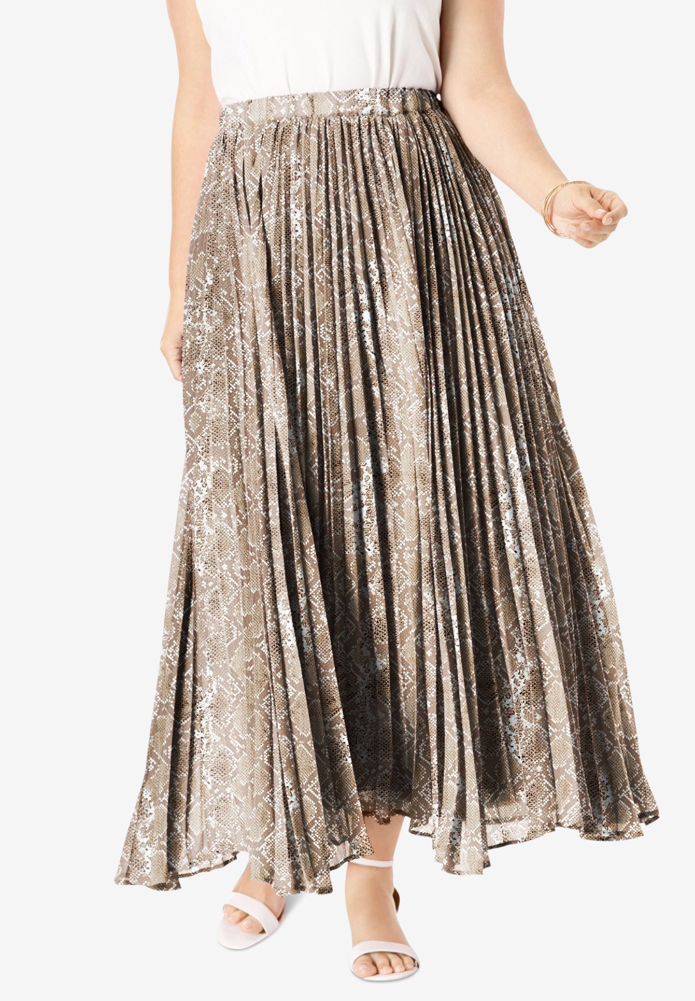 pleated maxi skirt