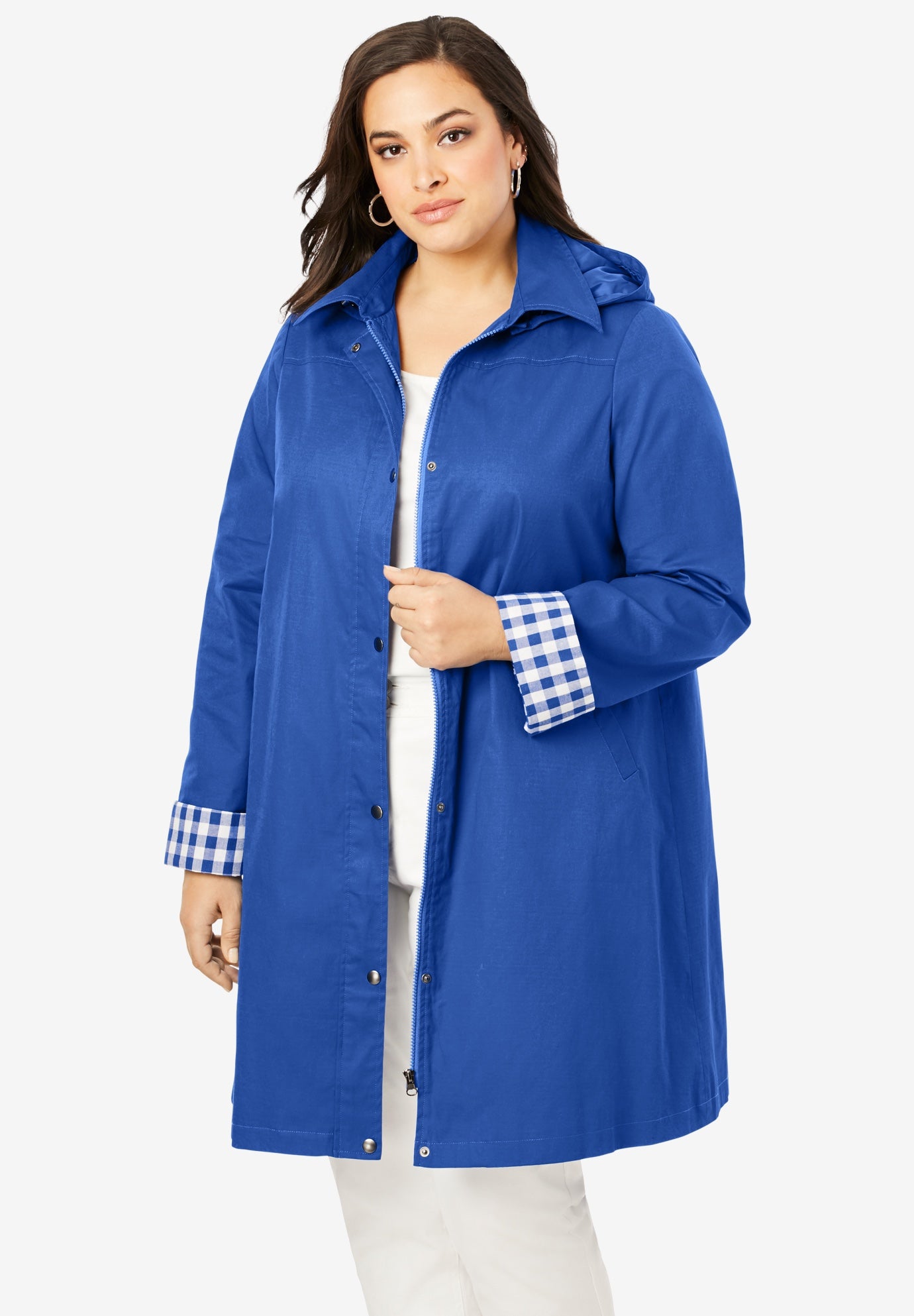 ALine Hooded Raincoat Plus Size Coats & Jackets Jessica London