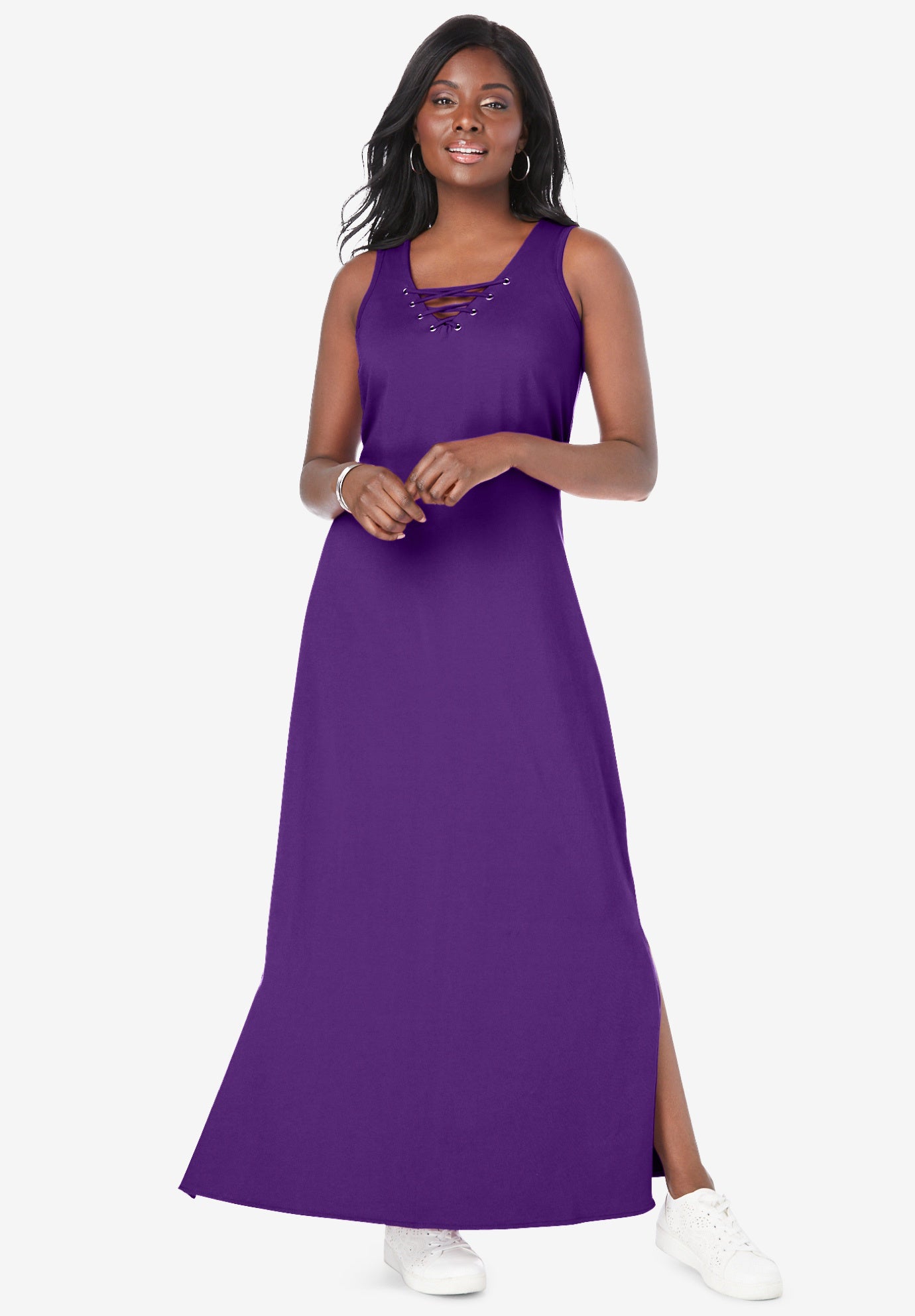 Lace Up Maxi Dress | Jessica London
