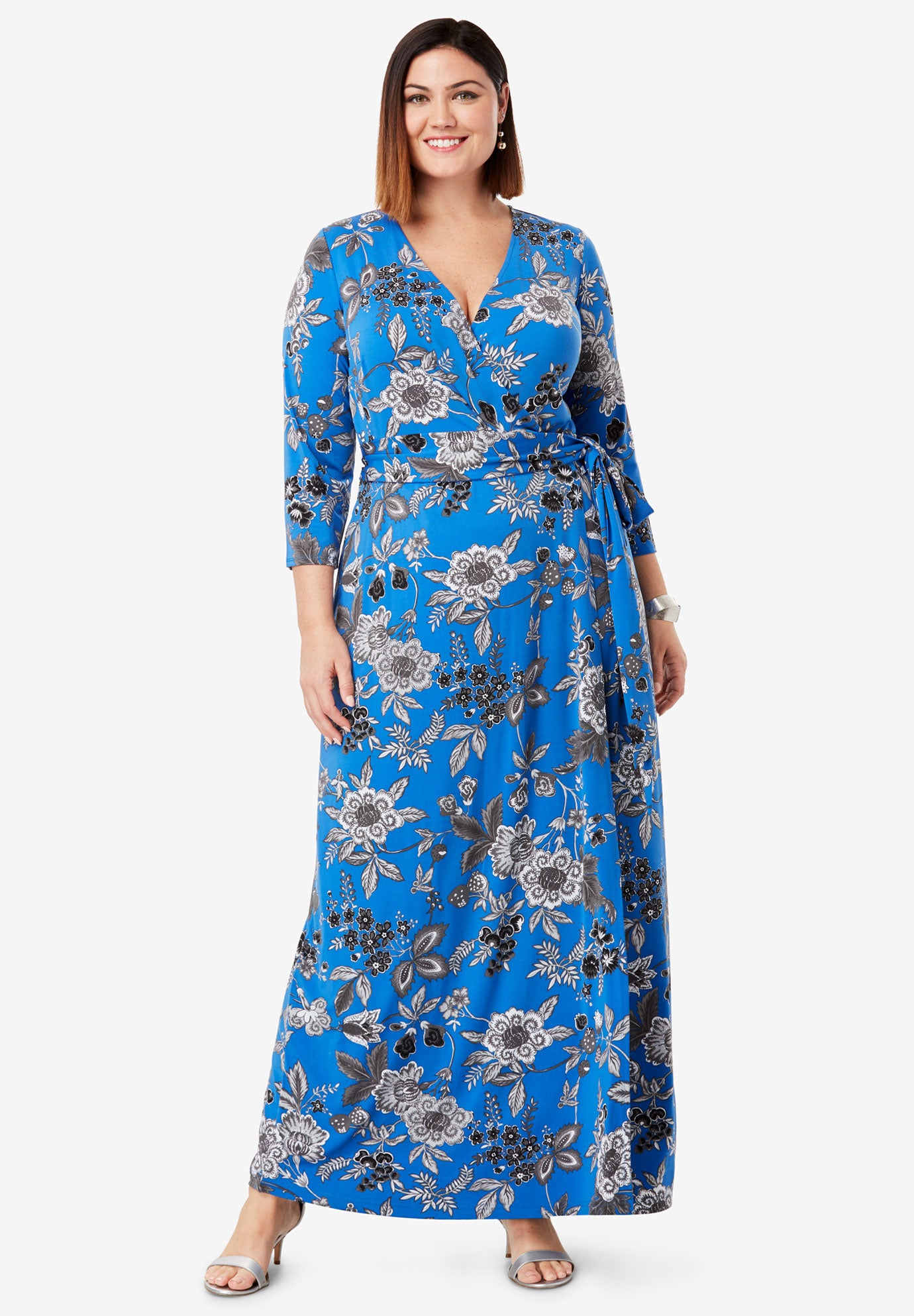 plus size wrap maxi dress