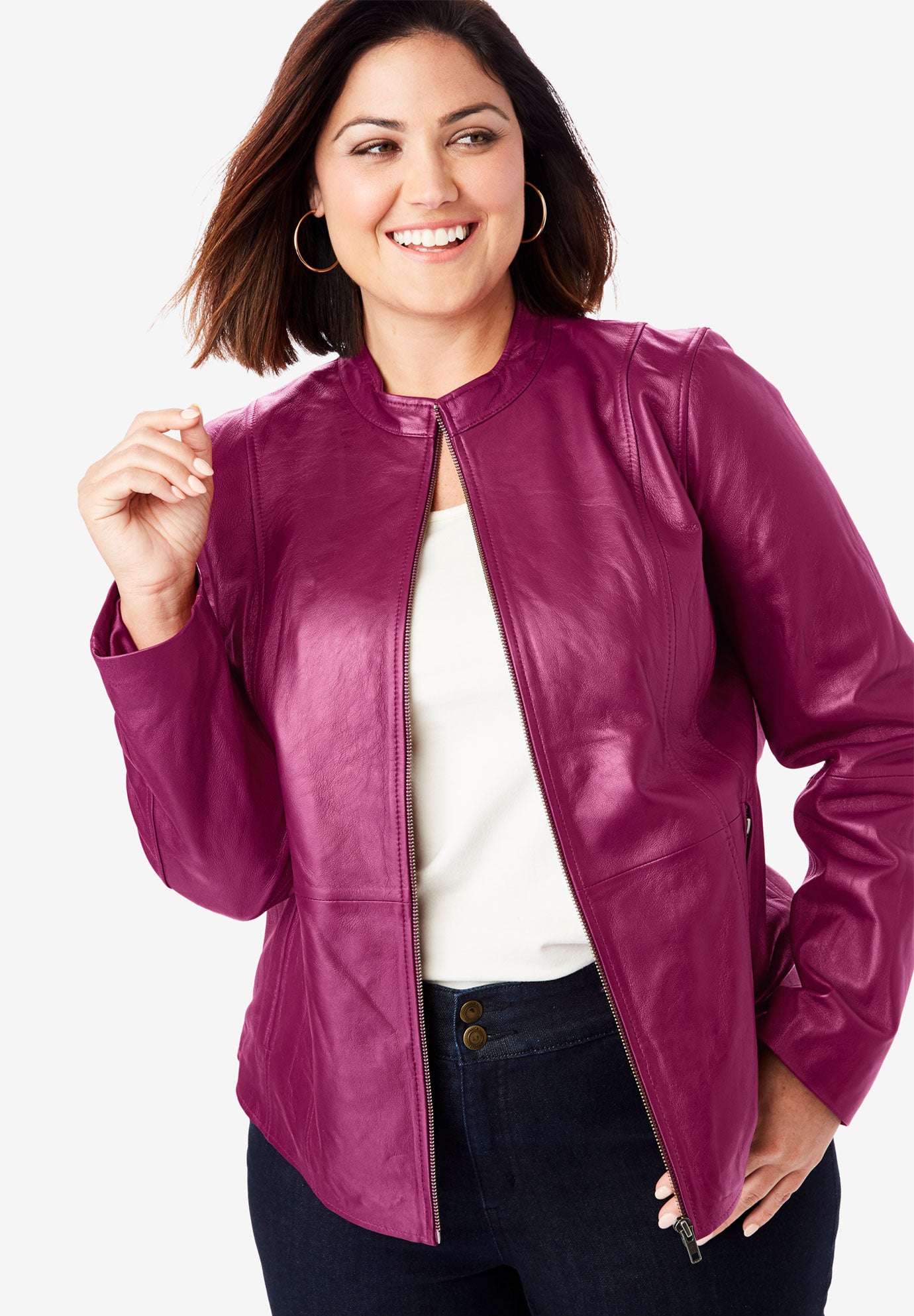 Zip Front Leather Jacket| Plus Size Leather Jackets ... (1380 x 1986 Pixel)