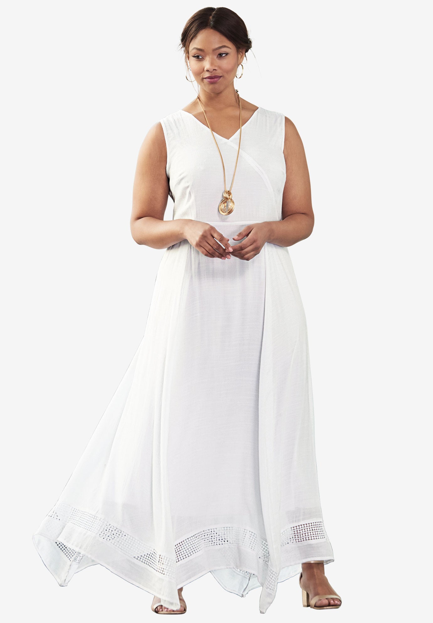 Handkerchief Hem Maxi Dress