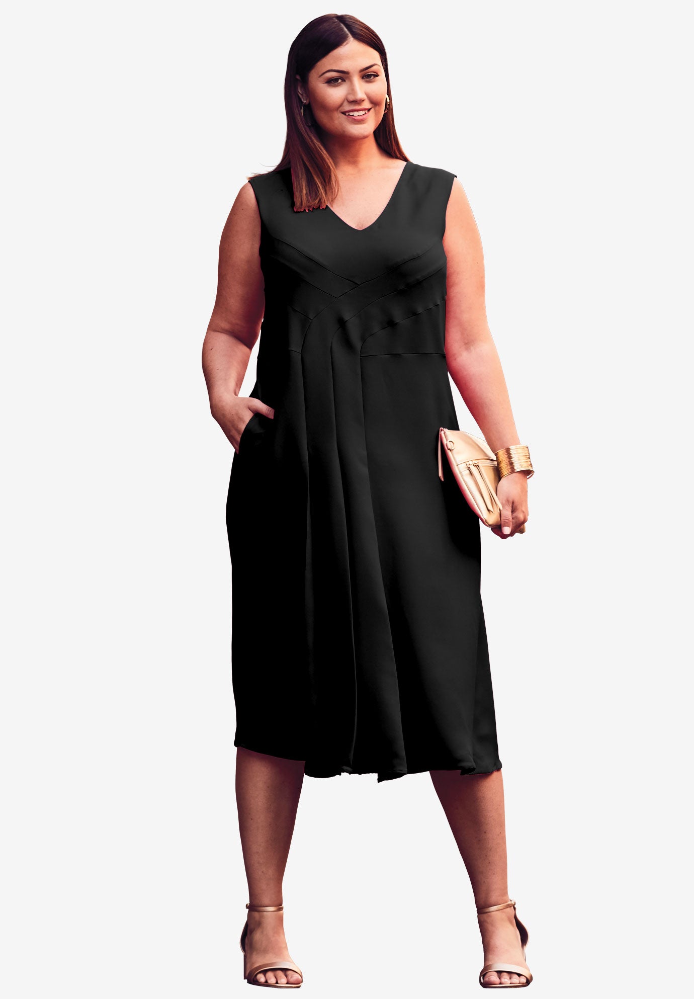 v neck fit and flare