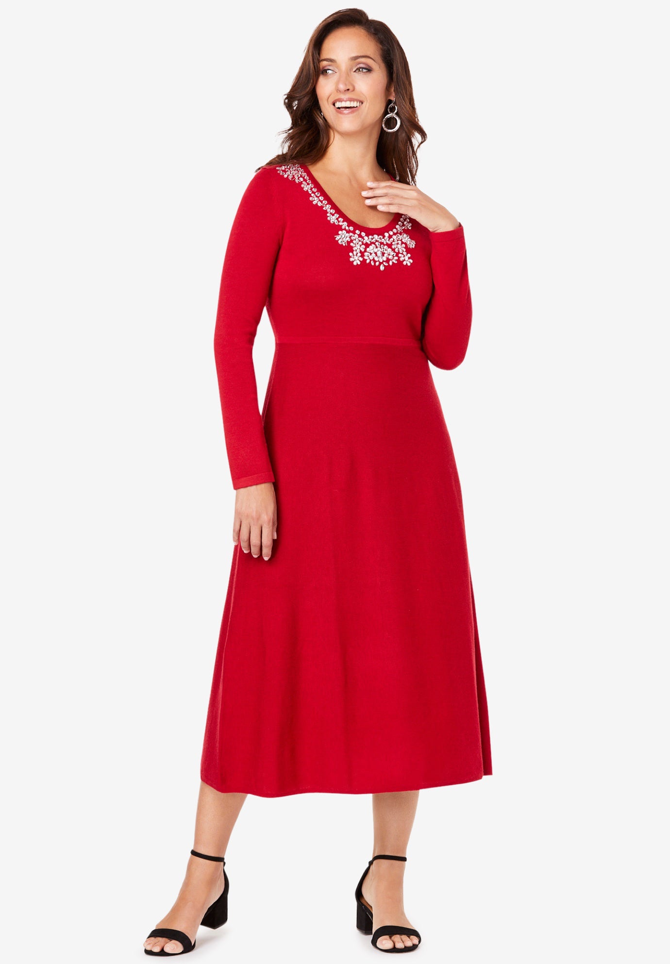 Embellished Sweater Dress Jessica London