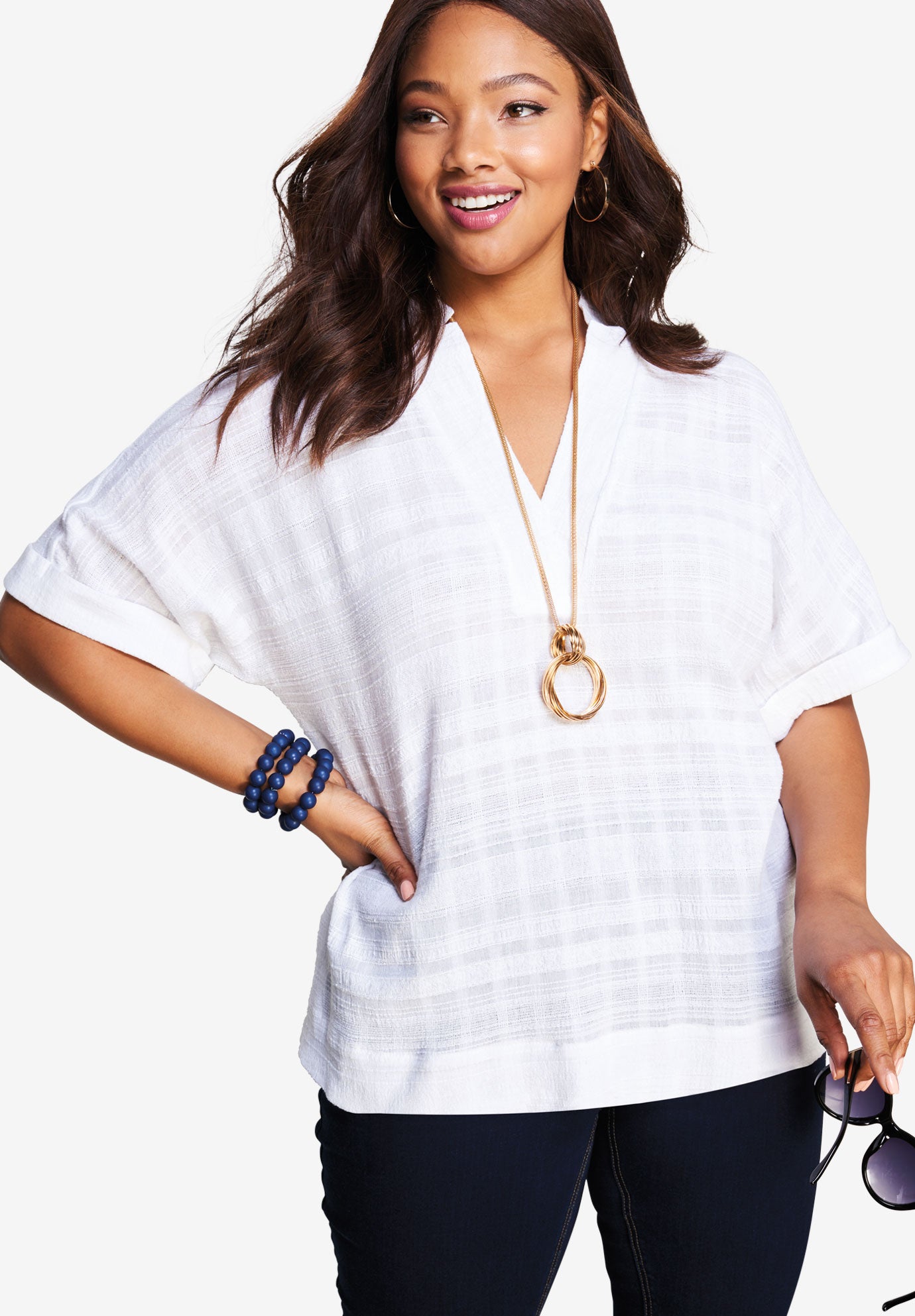 cotton gauze tunic plus size