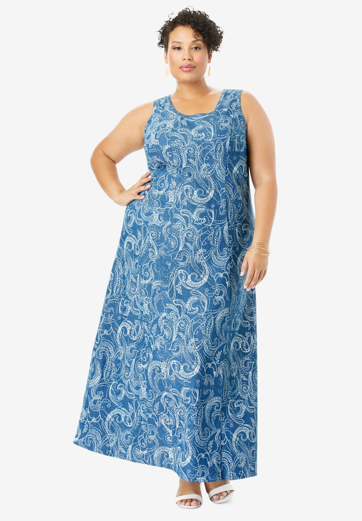 jessica london denim maxi dress