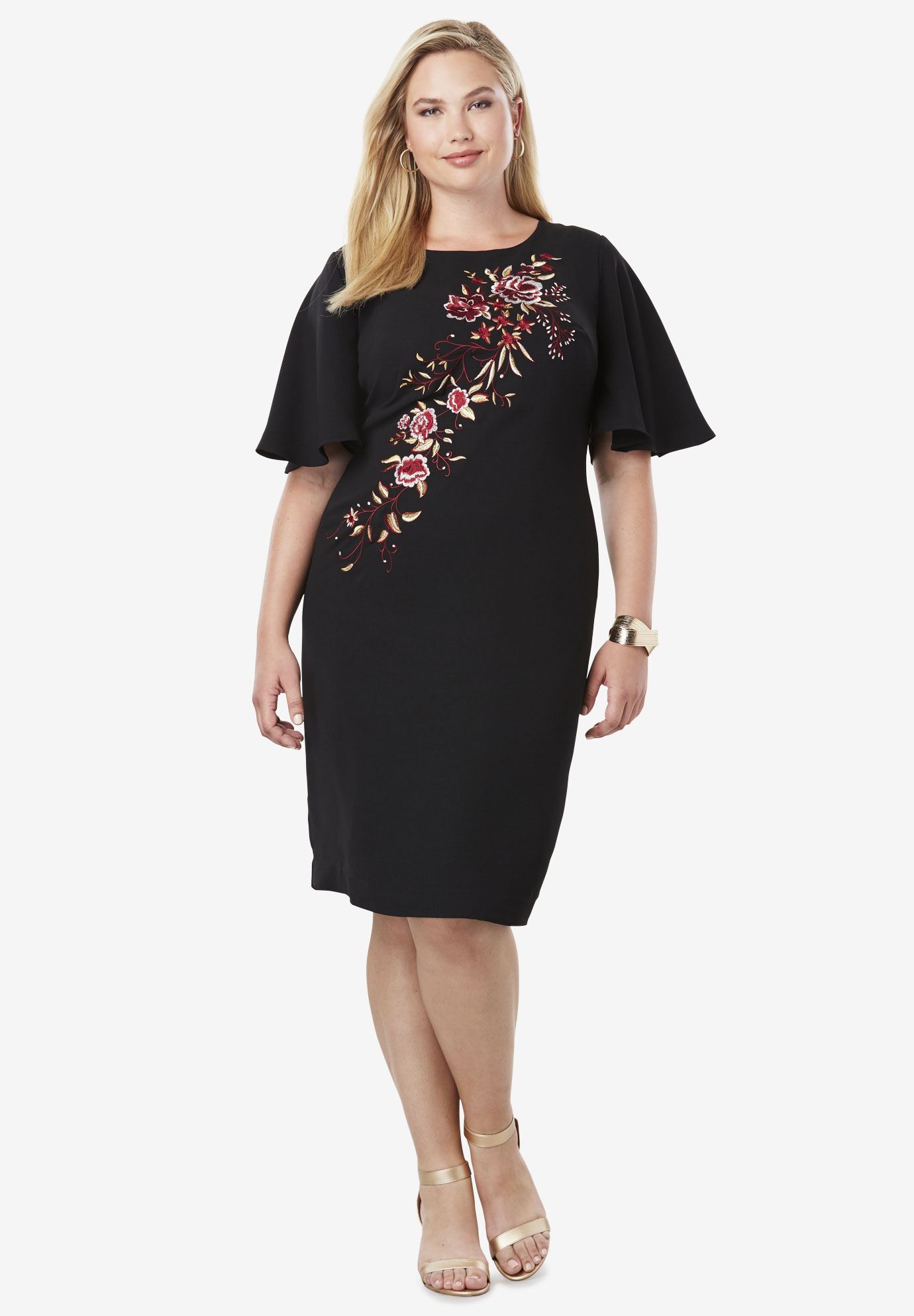 Embroidered Sheath Dress | Plus Size Cocktail Dresses | Jessica London