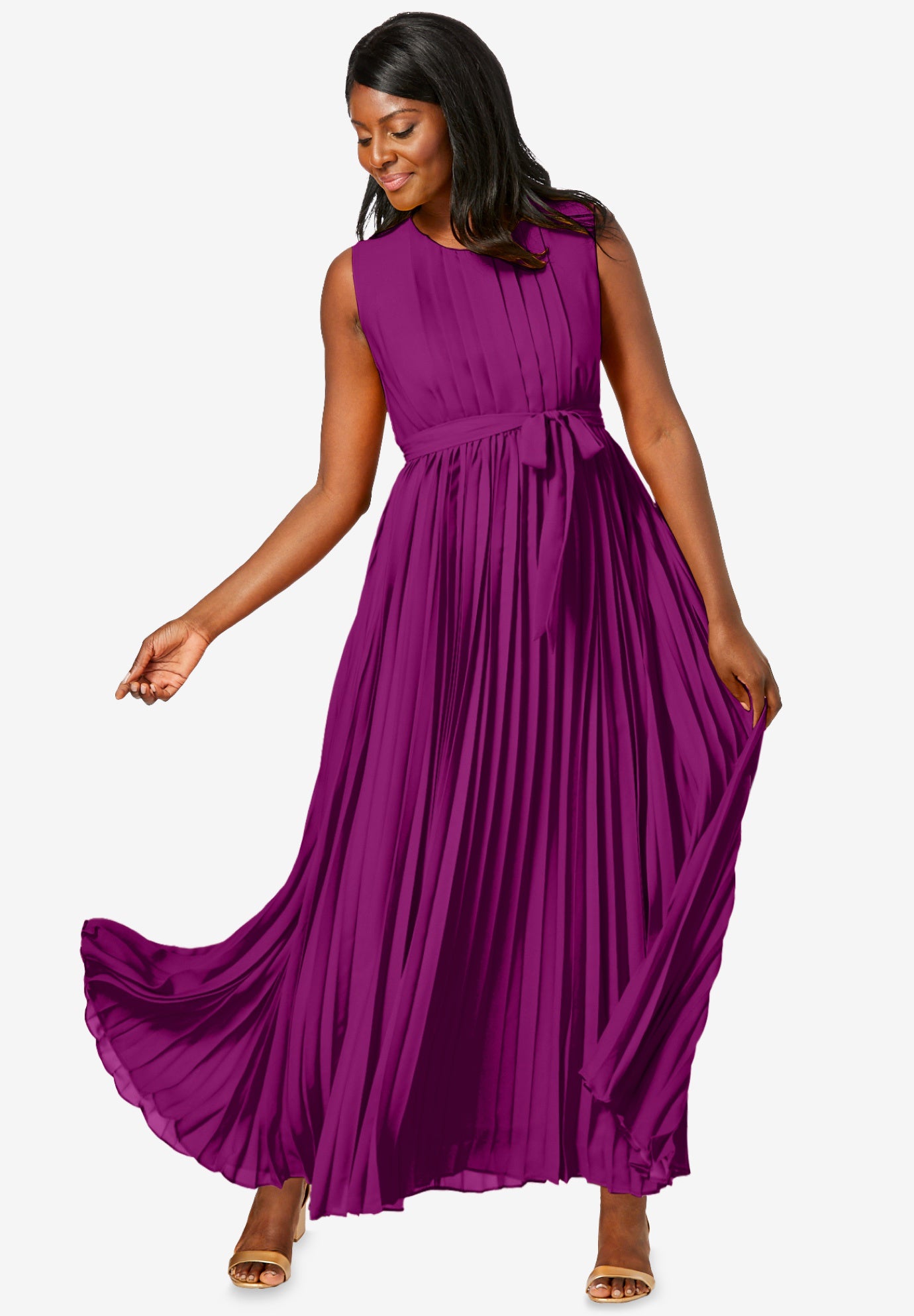 Pleated Maxi Dress Jessica London