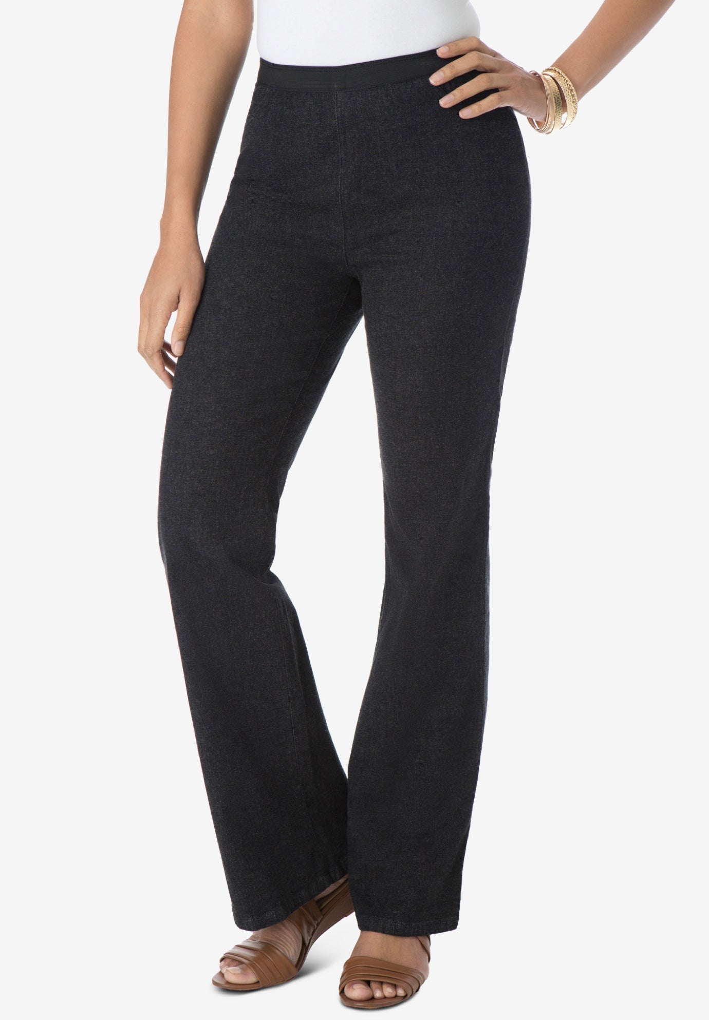 black denim jeggings