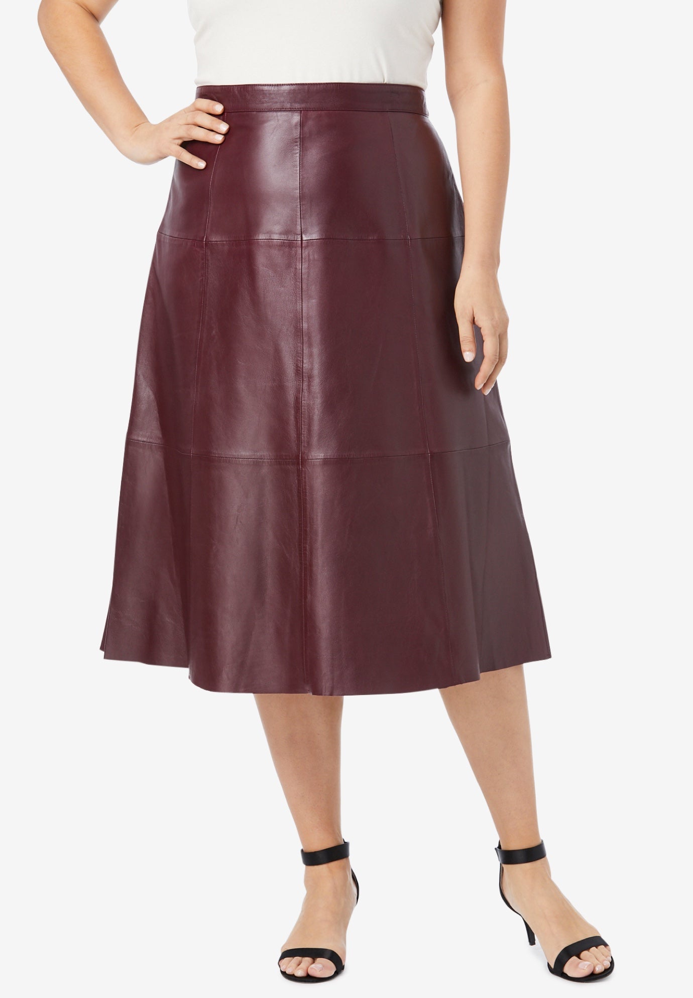 midi skirt leather