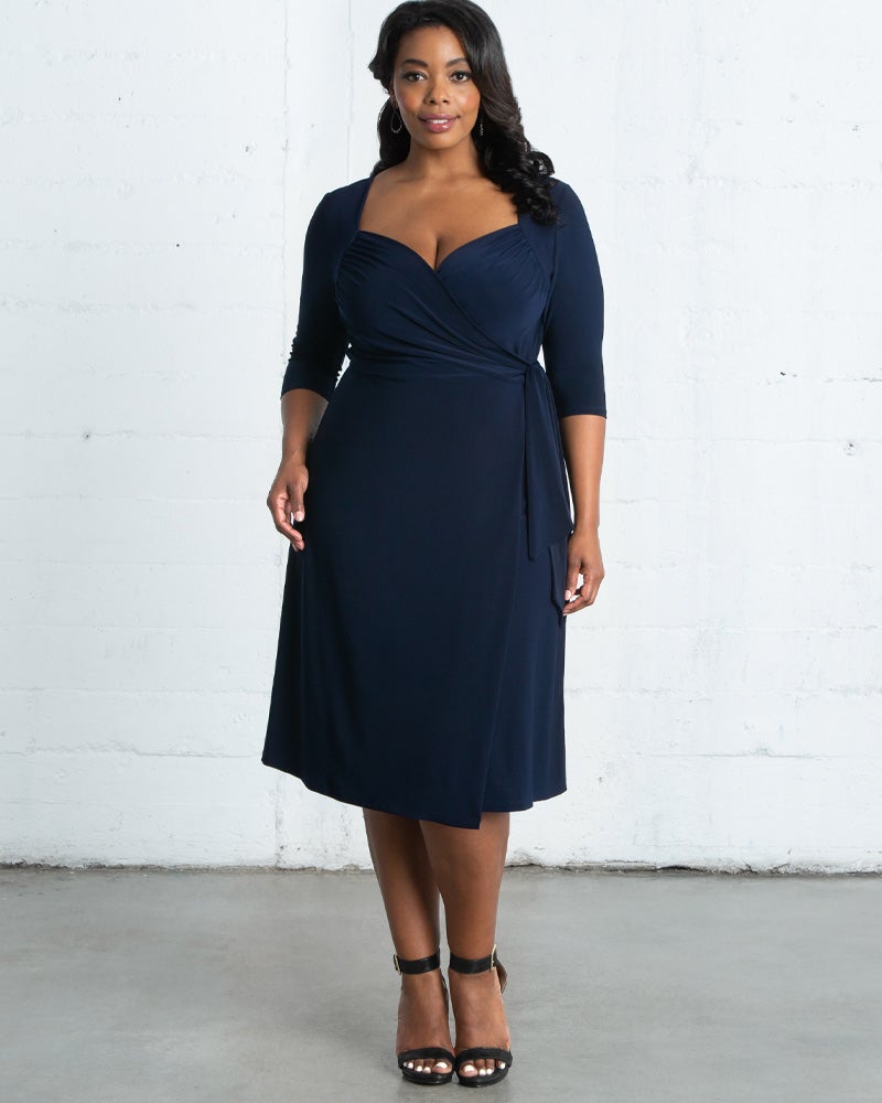 sweetheart knit wrap dress Sweetheart Knit Wrap Dress