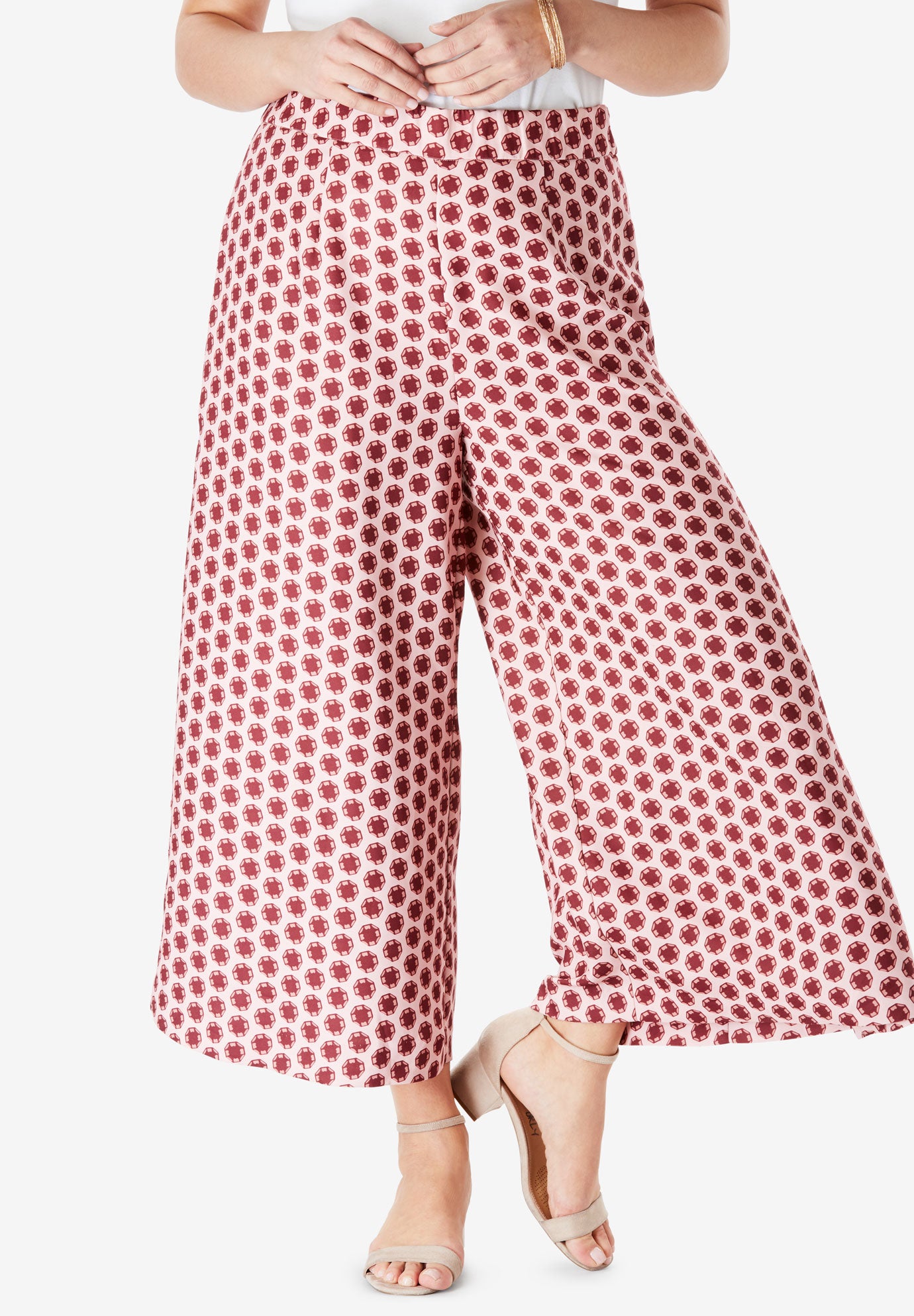WideLeg Culotte Pant with High Side Slits Jessica London