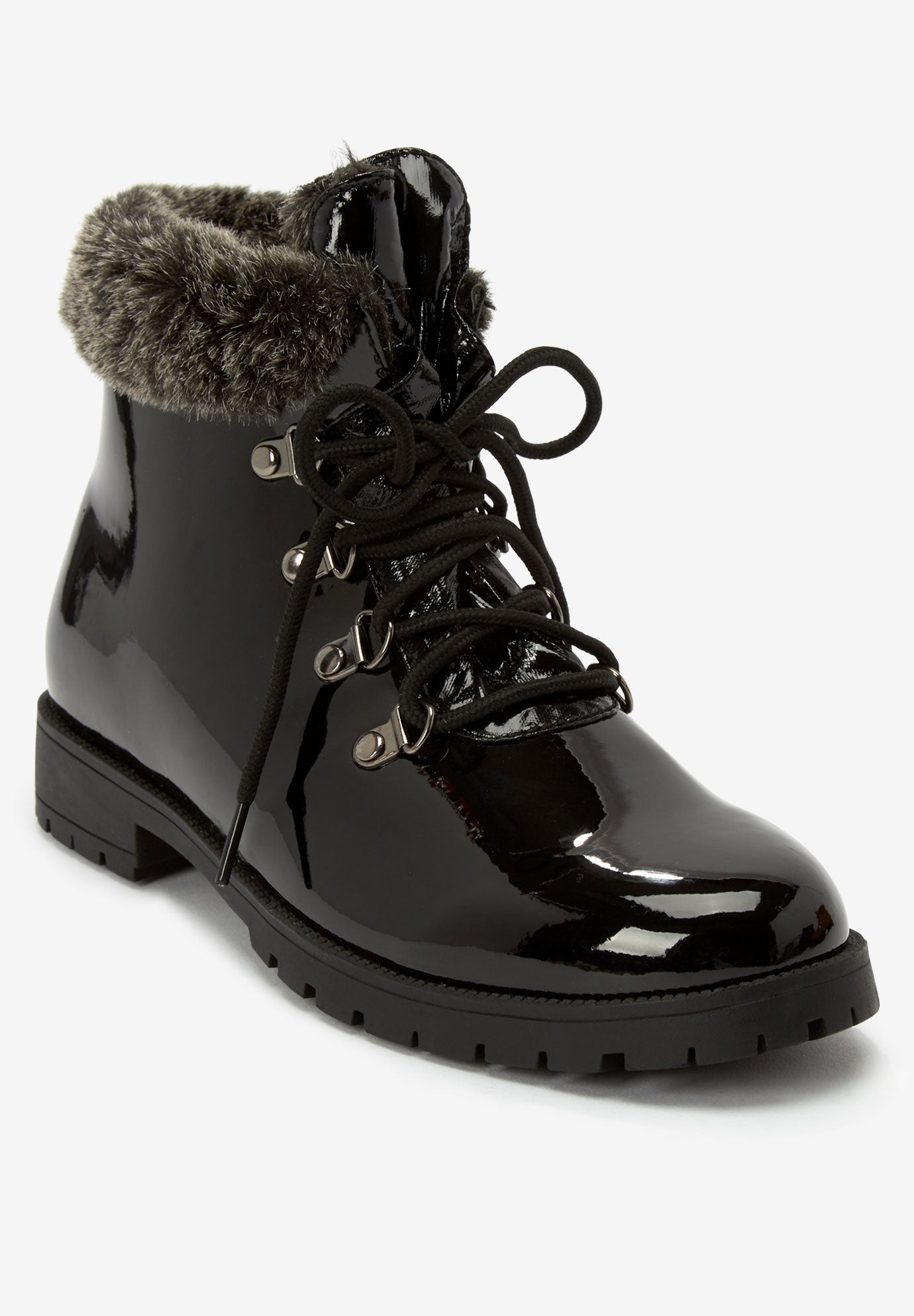 leather & nylon hiker booties