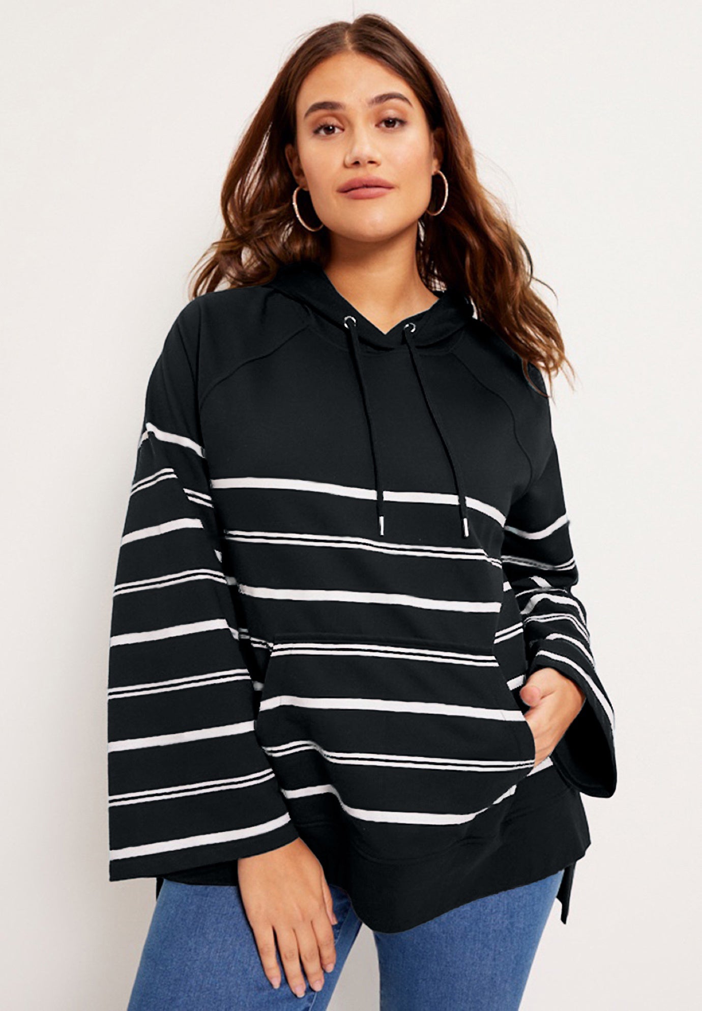 POL Balloon Sleeve French Terry Sweatshirt with Sequin Tassel