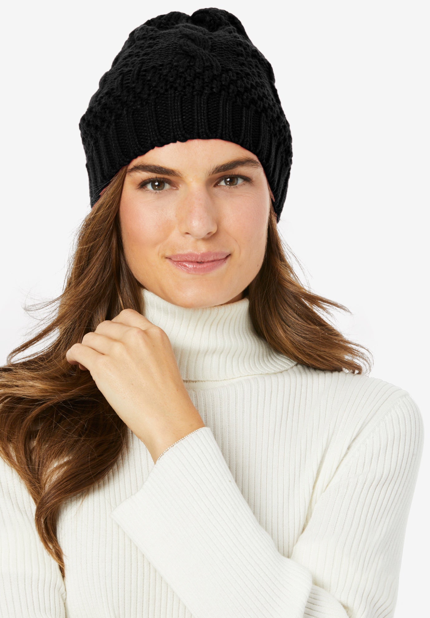 polo cable knit beanie