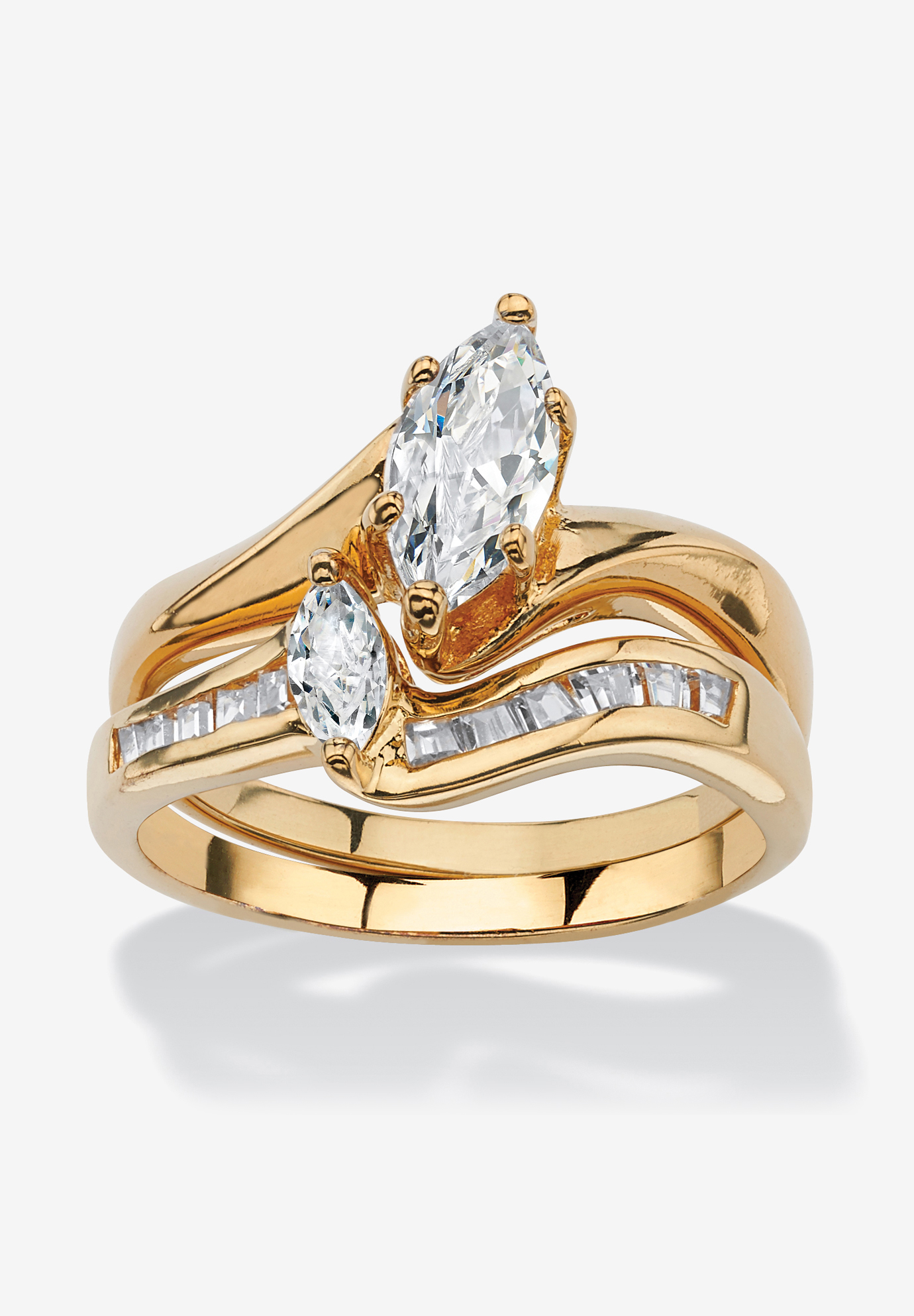 Gold-Plated Bridal Ring Set, 