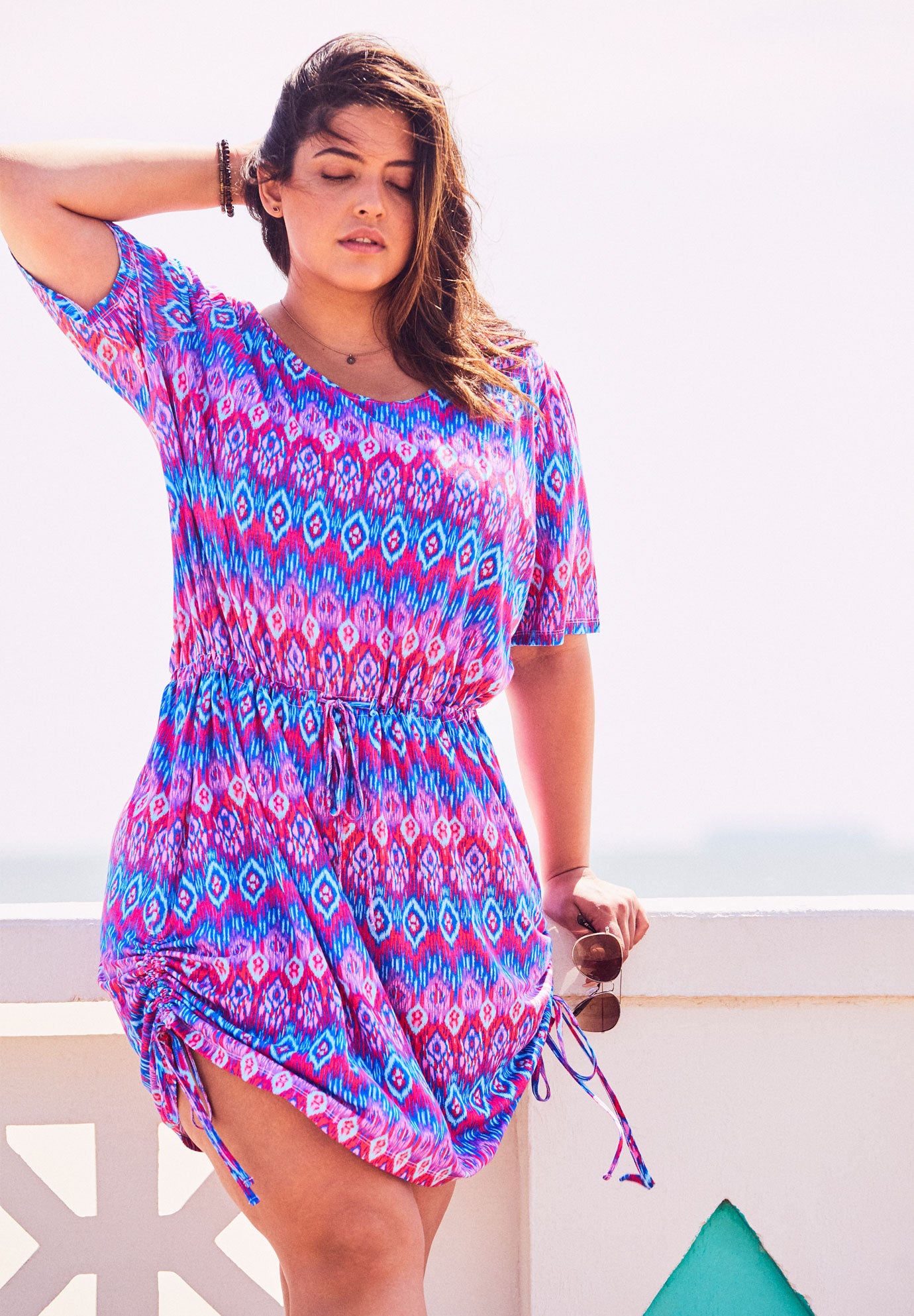 Swim dress cover up plus sales