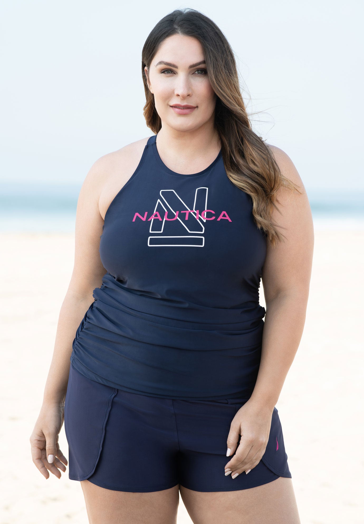 HighNeck Swim Tankini Top by Nautica Jessica London