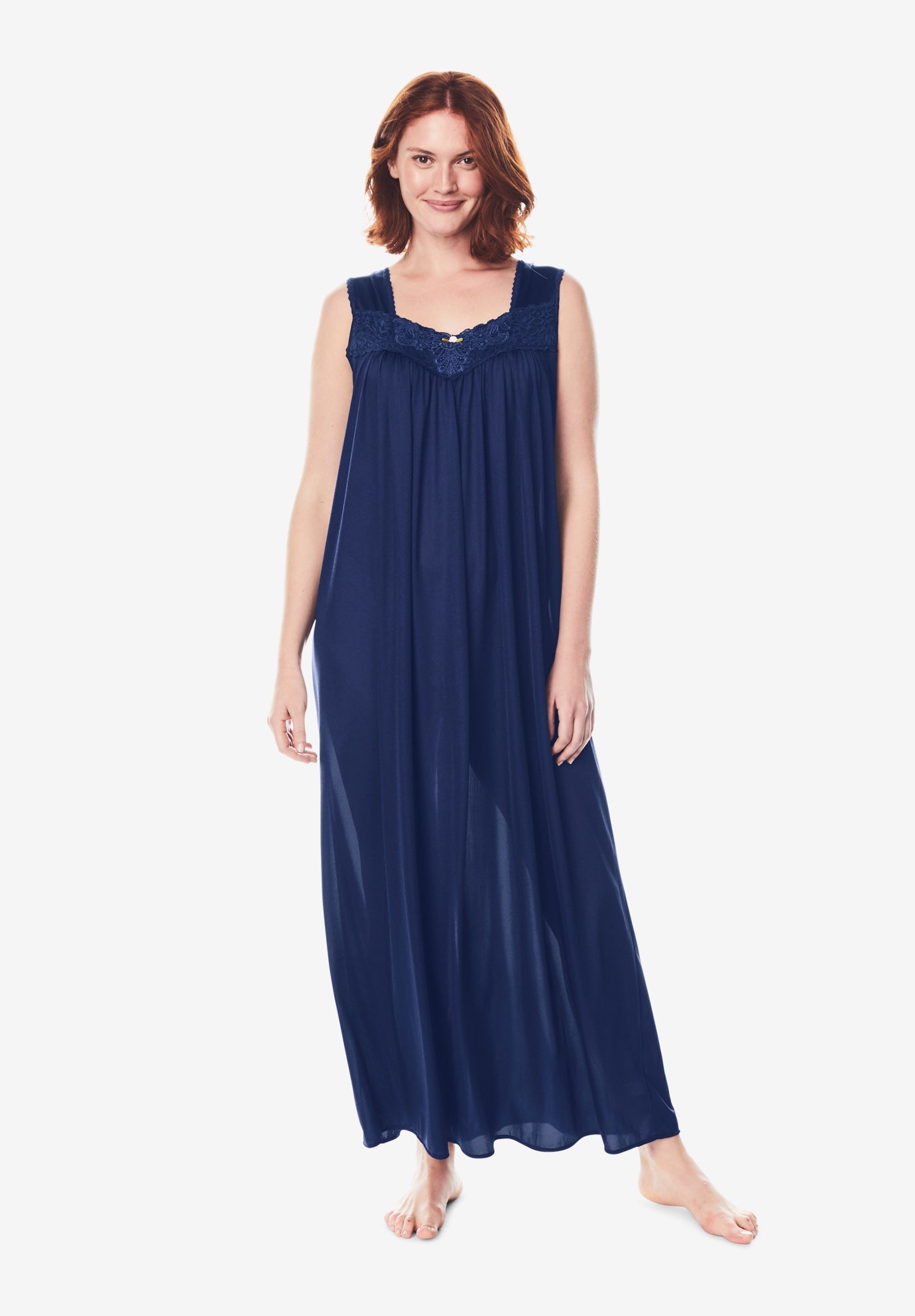Long Tricot Knit Nightgown by Only Necessities®| Plus Size Nightgowns ...