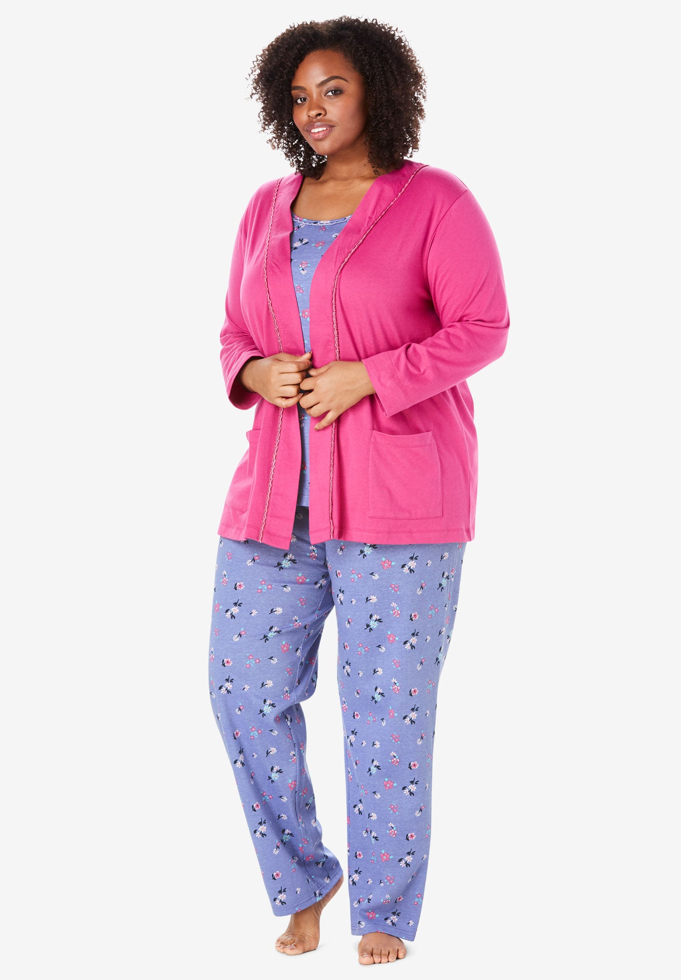 3Piece Cotton Pajama Set by Only Necessities® Jessica London