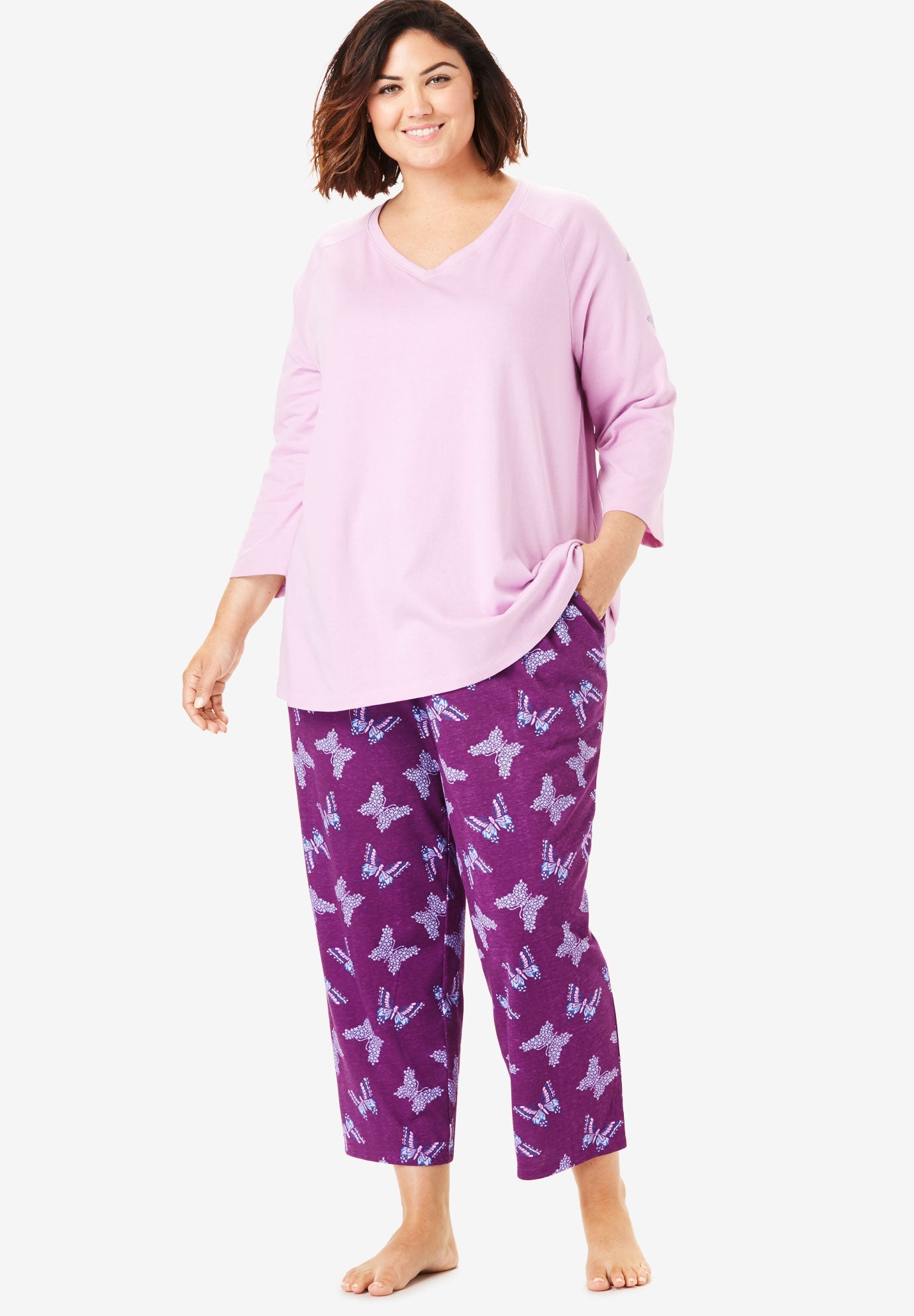 Print Capri PJ Set by Dreams & Co.® Plus Size Sleep Jessica London