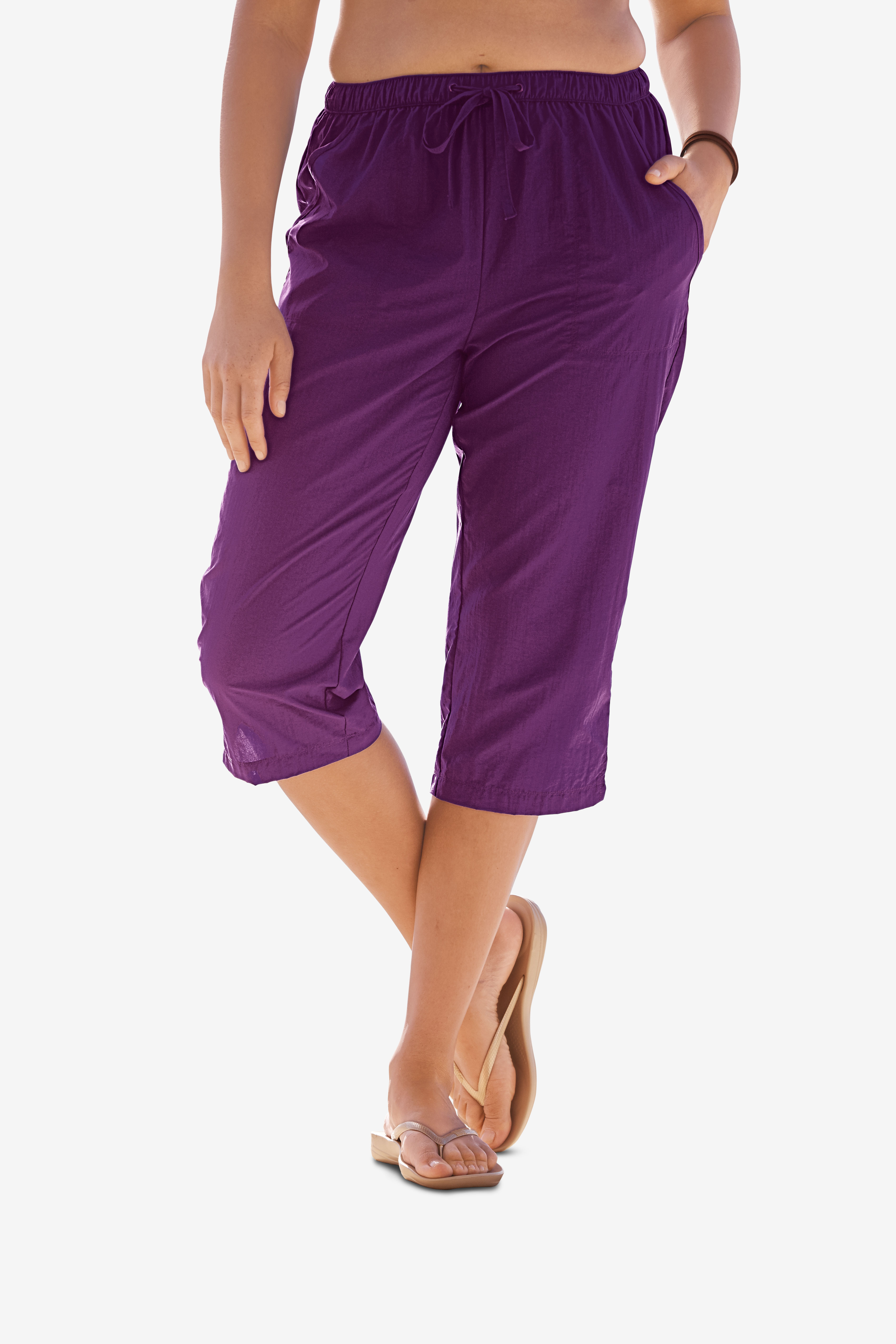 Taslon® Capri Coverup Pant| Plus Size Swimwear | Jessica London