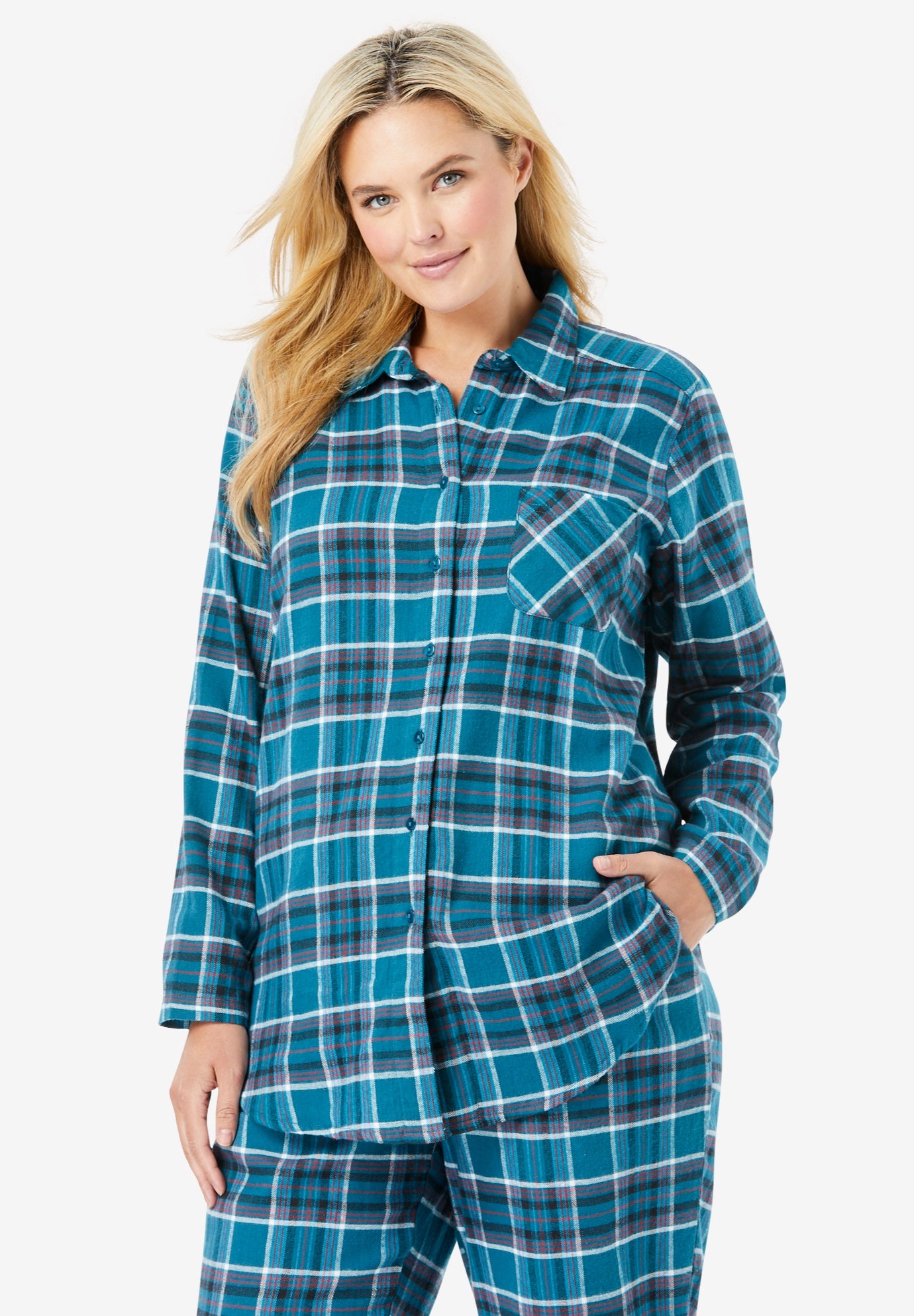 women's flannel pajama tops