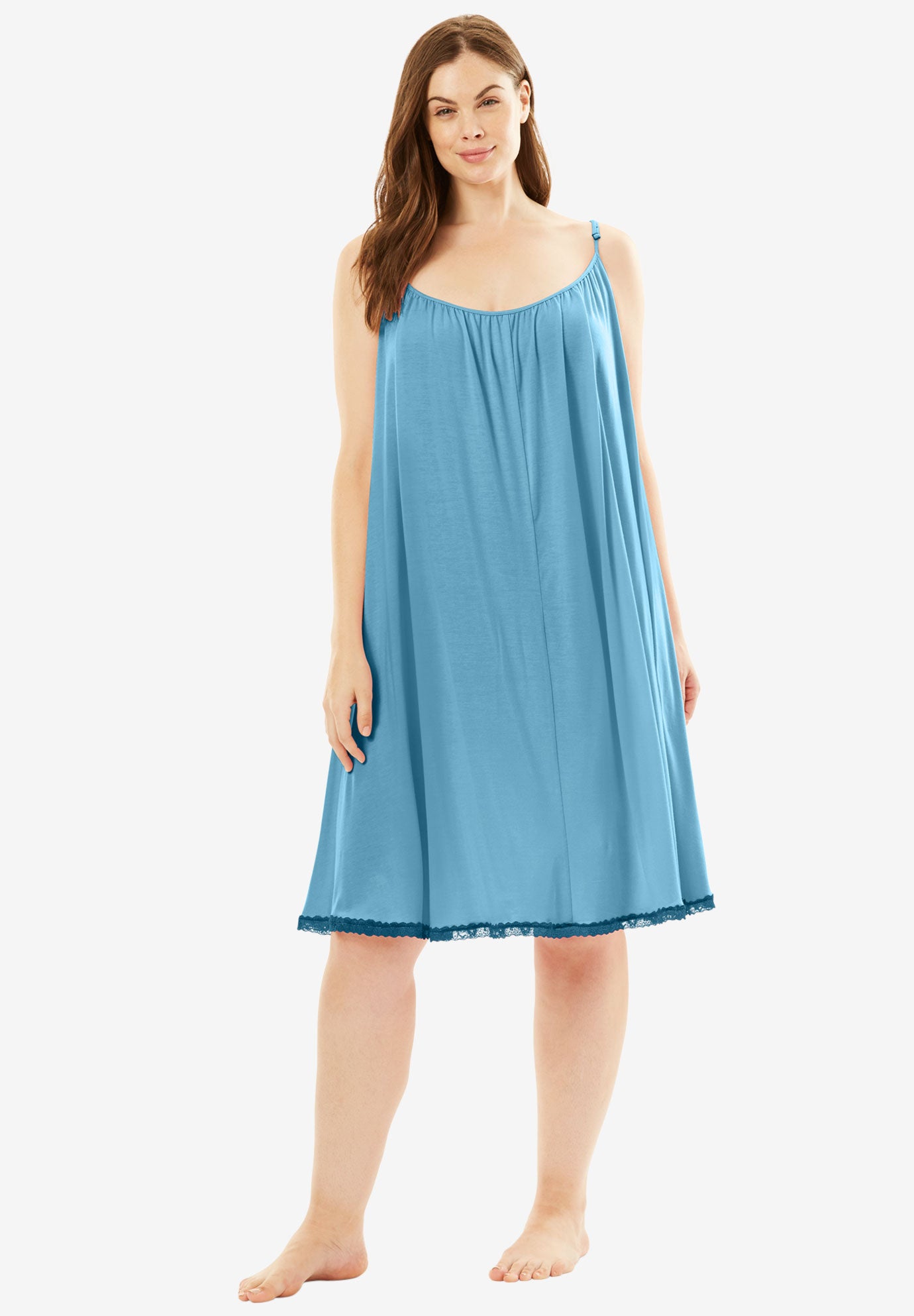 Lace Trim Babydoll Chemise by Amoureuse® Jessica London