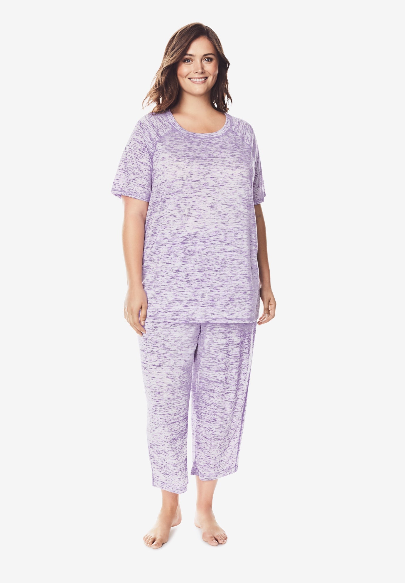 Marled Capri Pajama Set Plus Size Pajama Sets Jessica London